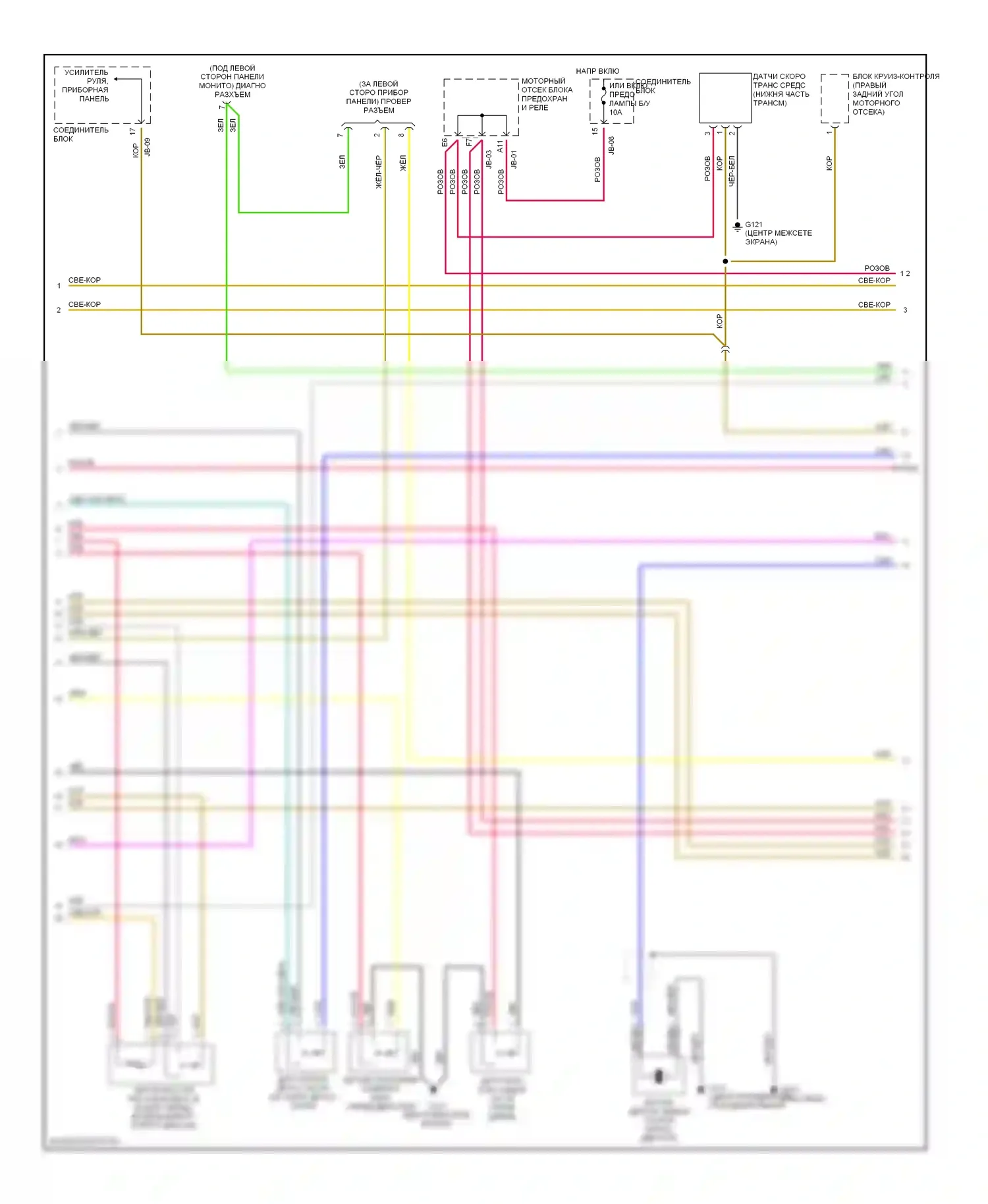 Optima Kia I (2000-2002): Электросхема двигателя 2.4ls, автоматическая коробка передач (3 из 4) 