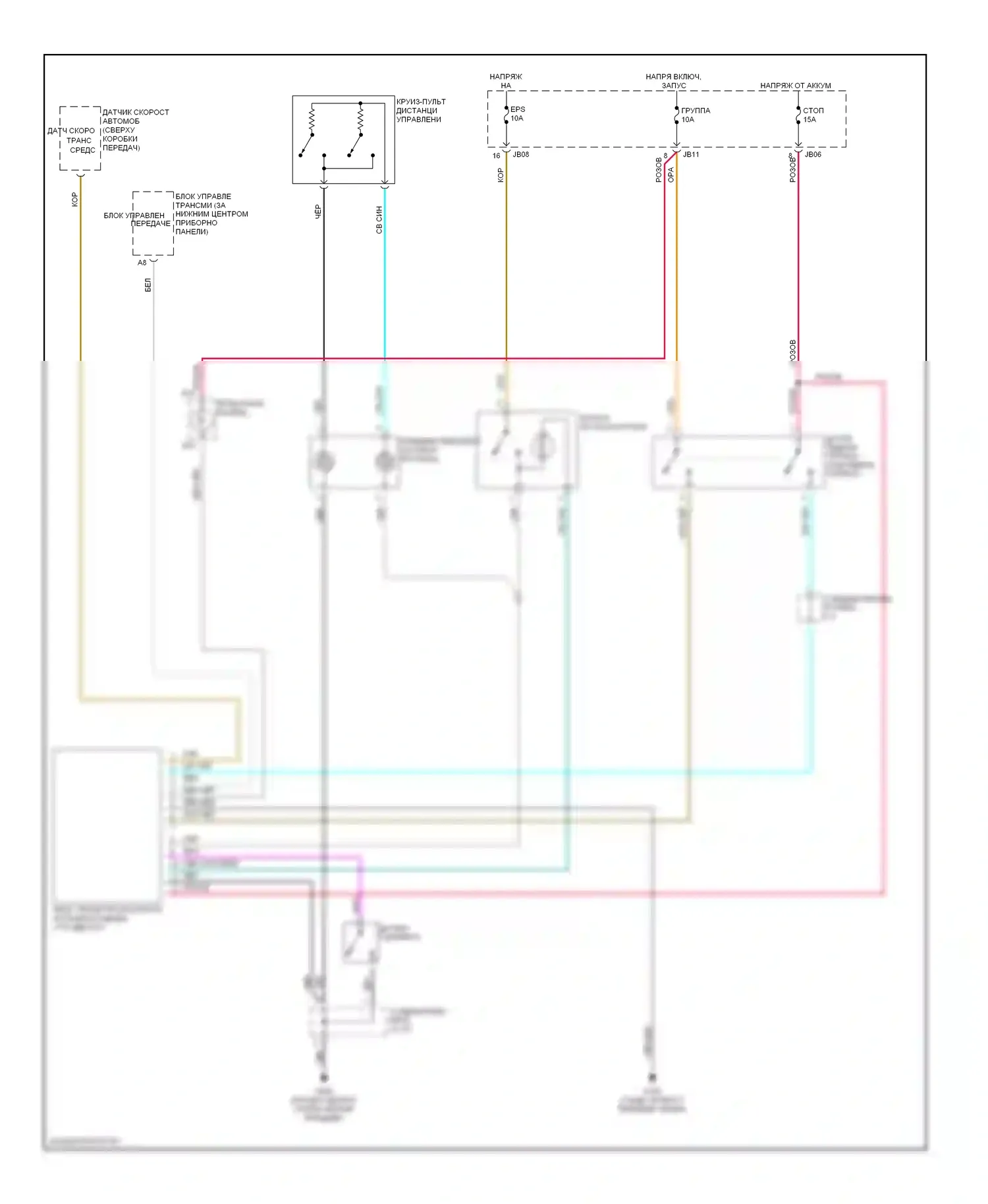 Optima Kia I (2000-2002): Электросхема круиз-контроля 