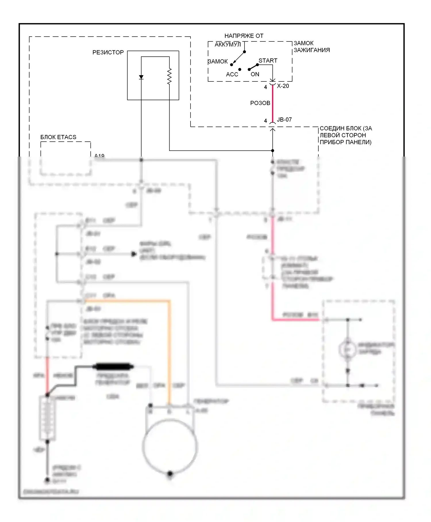 Optima Kia I (2000-2002): 2.5л, электросхема генератора, автоматическая коробка передач 