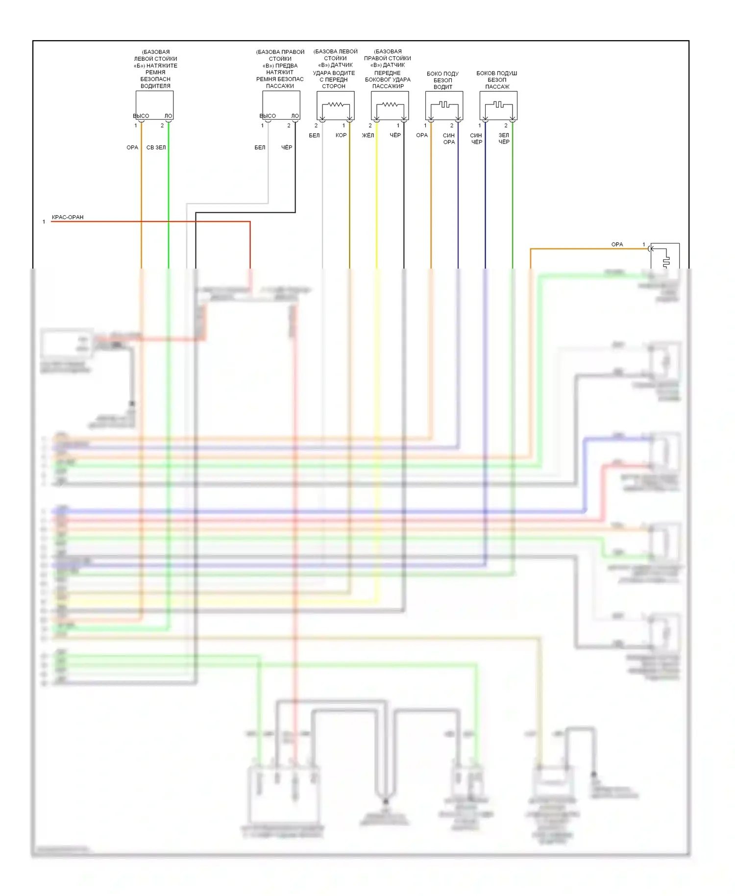 Optima Kia II рестайлинг (2008-2010): Электросхема подушек безопасности (2 из 2) 