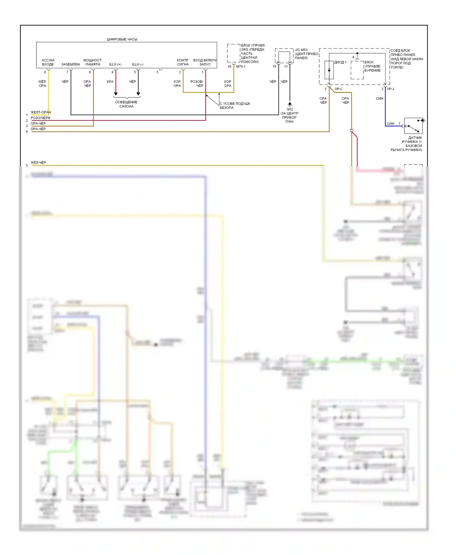 Optima Kia II рестайлинг (2008-2010): Электросхема приборной панели (2 из 2) 