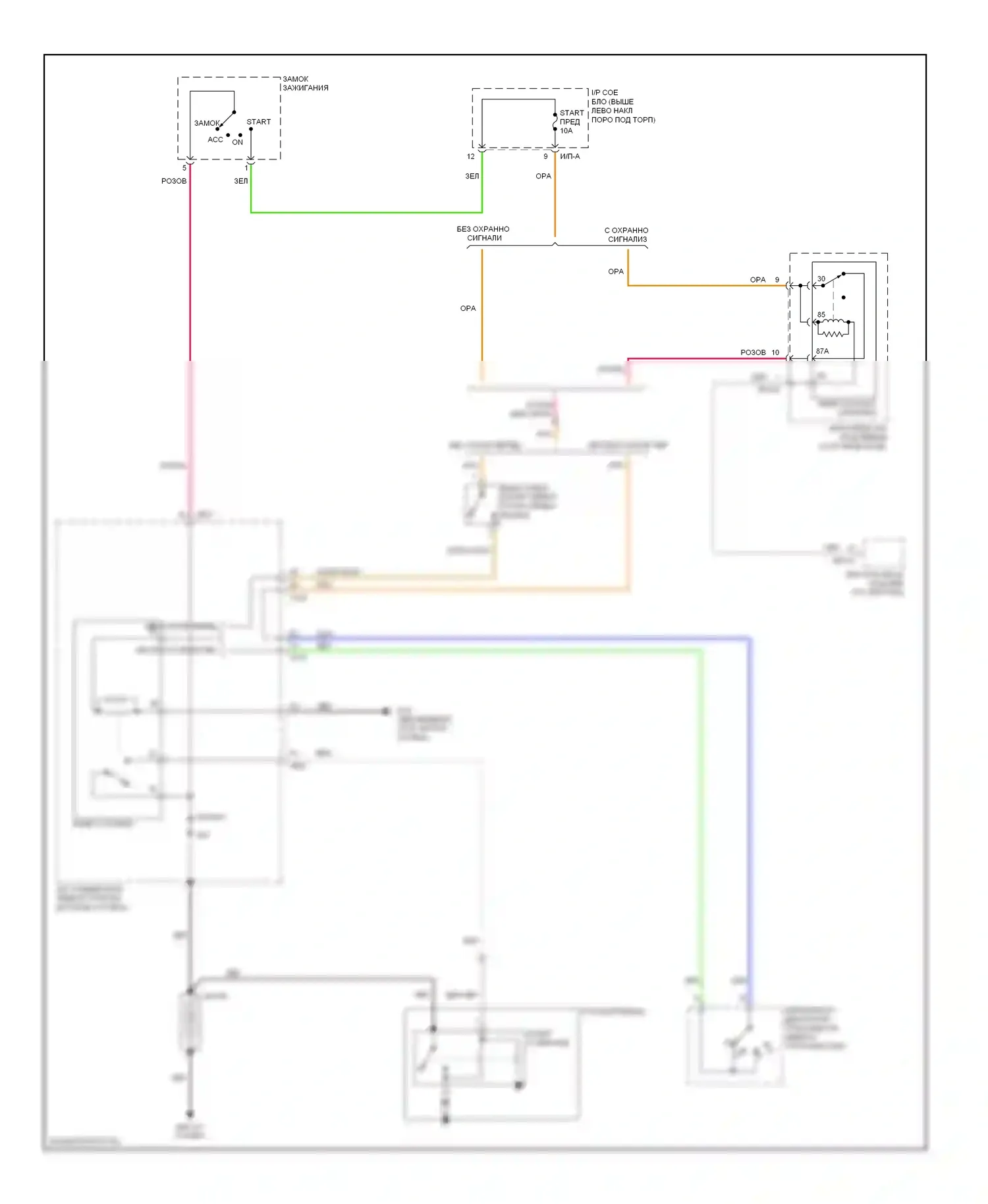Optima Kia II рестайлинг (2008-2010): Электросхема стартера 