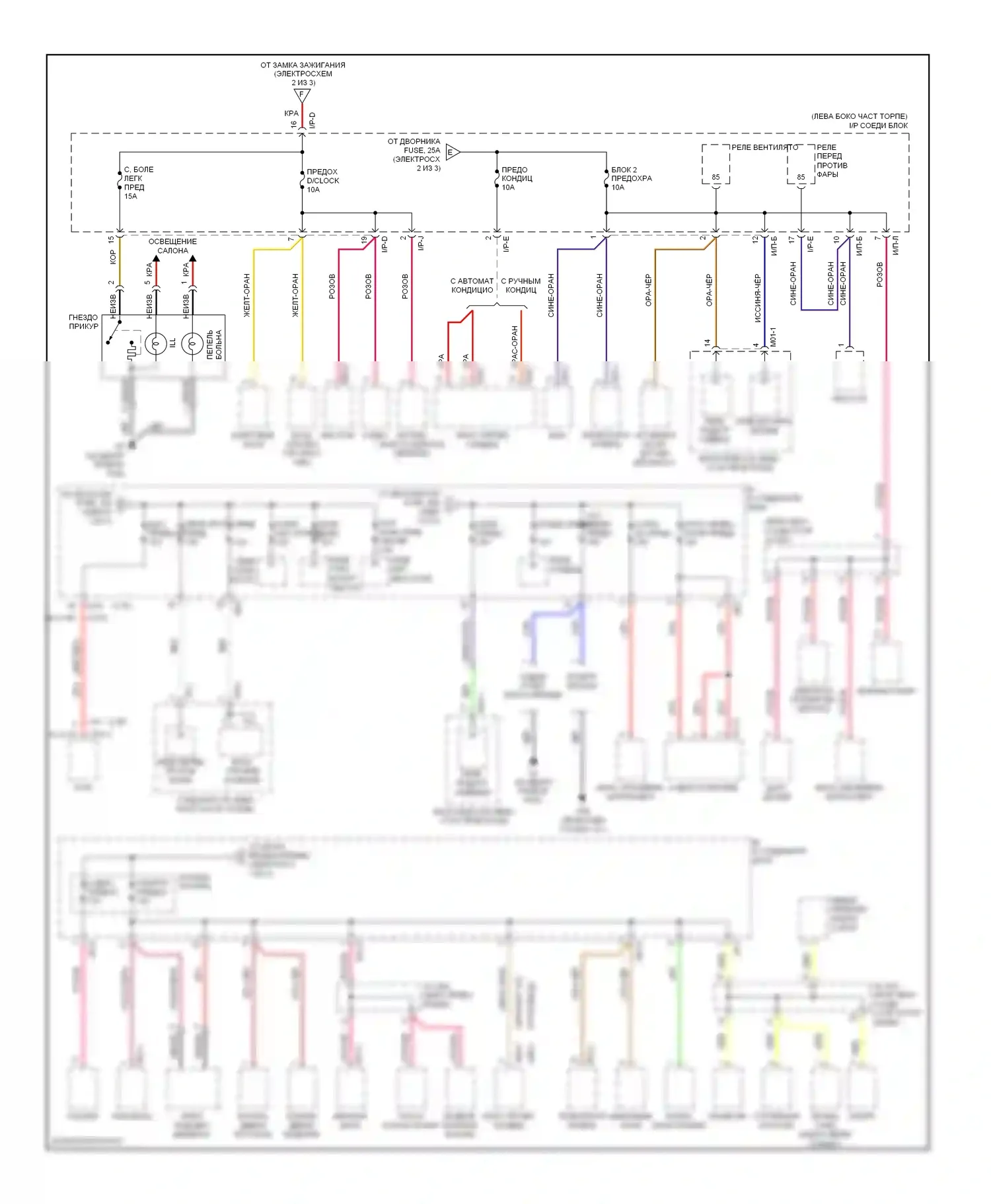 Optima Kia II (2005-2008): Электросхема блока предохранителей реле, поздний выпуск (3 из 3) 