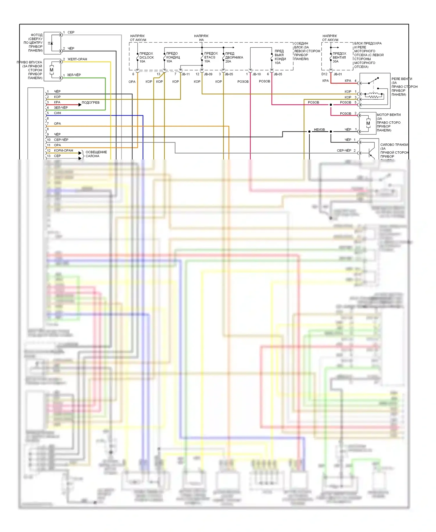 Optima Kia II (2005-2008): 2.4l, электросхема климат контроля, раннего выпуска (1 из 2) 