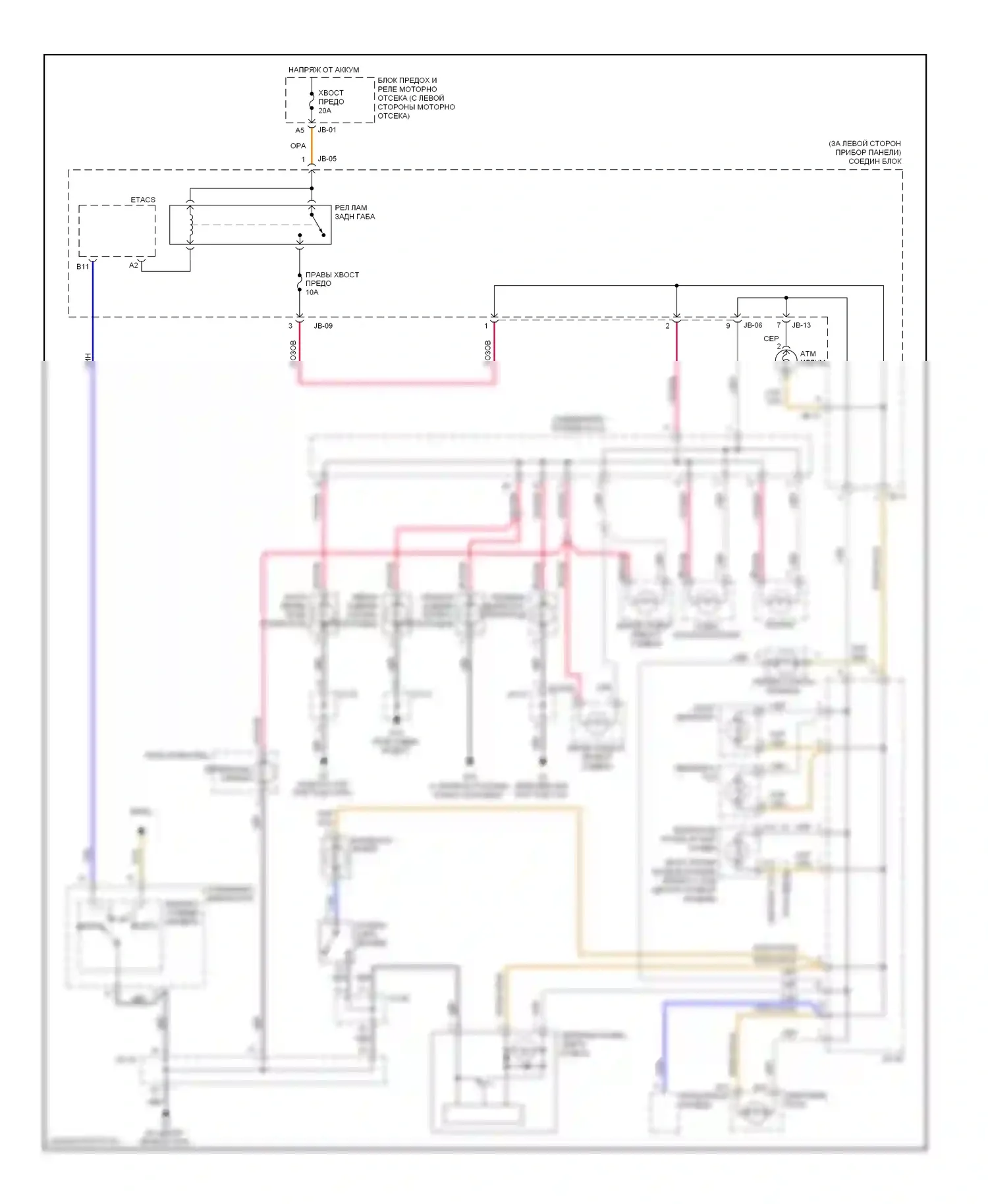 Optima Kia II (2005-2008): Электросхема подсветки приборной панели, ранний выпуск 