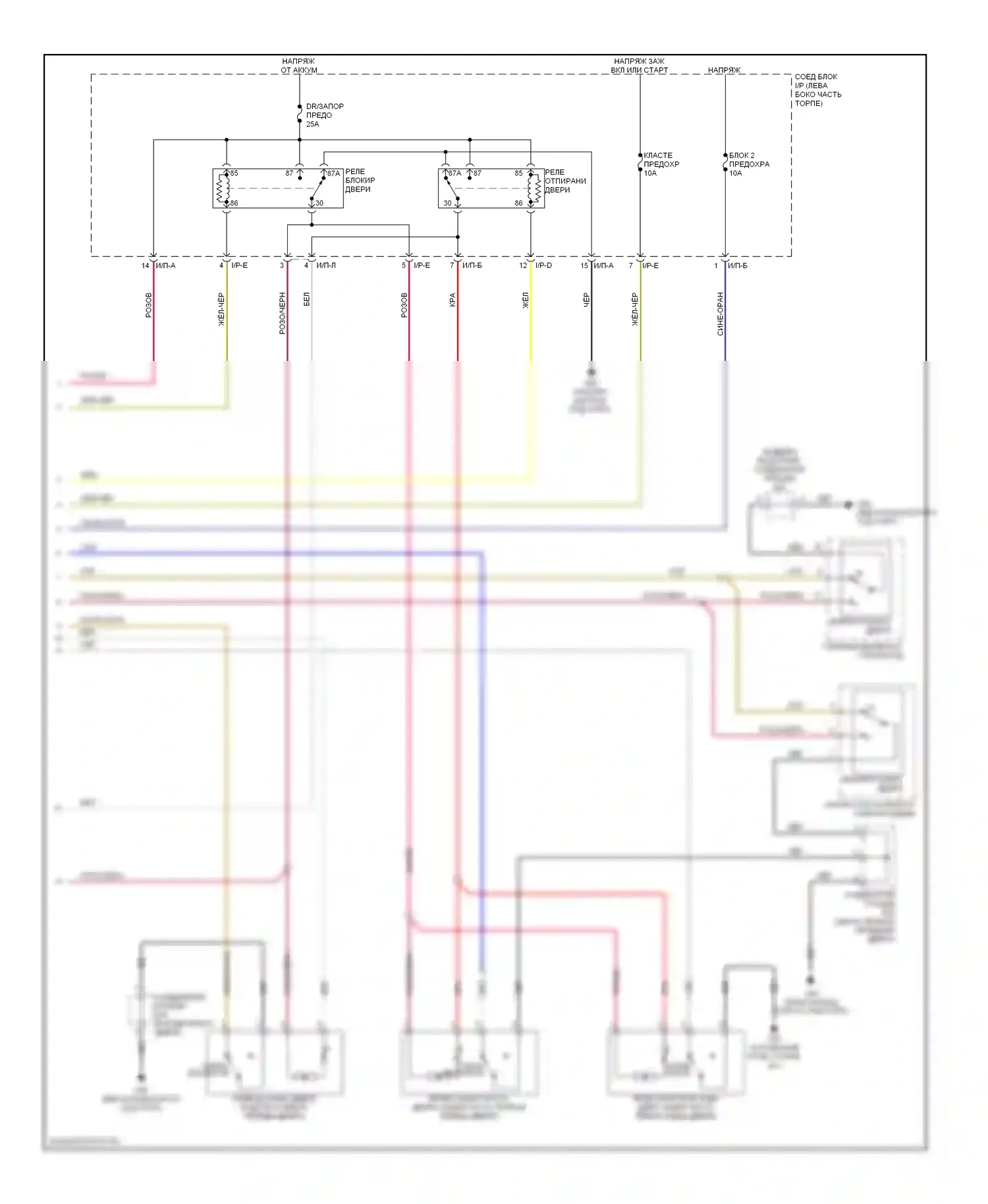 Optima Kia II (2005-2008): Электросхема с защитой от взлома, поздний выпуск (2 из 2) 