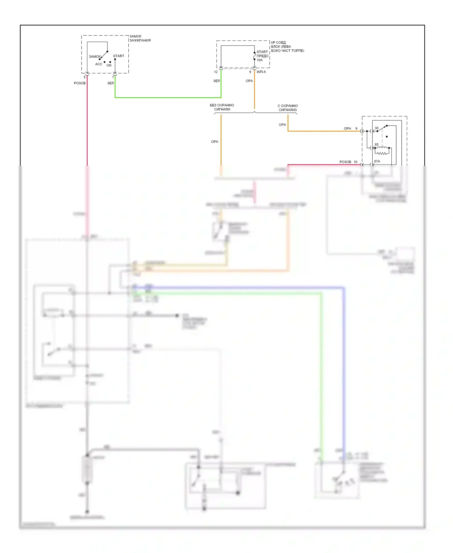 Optima Kia II (2005-2008): Электросхема стартера, поздний выпуск 