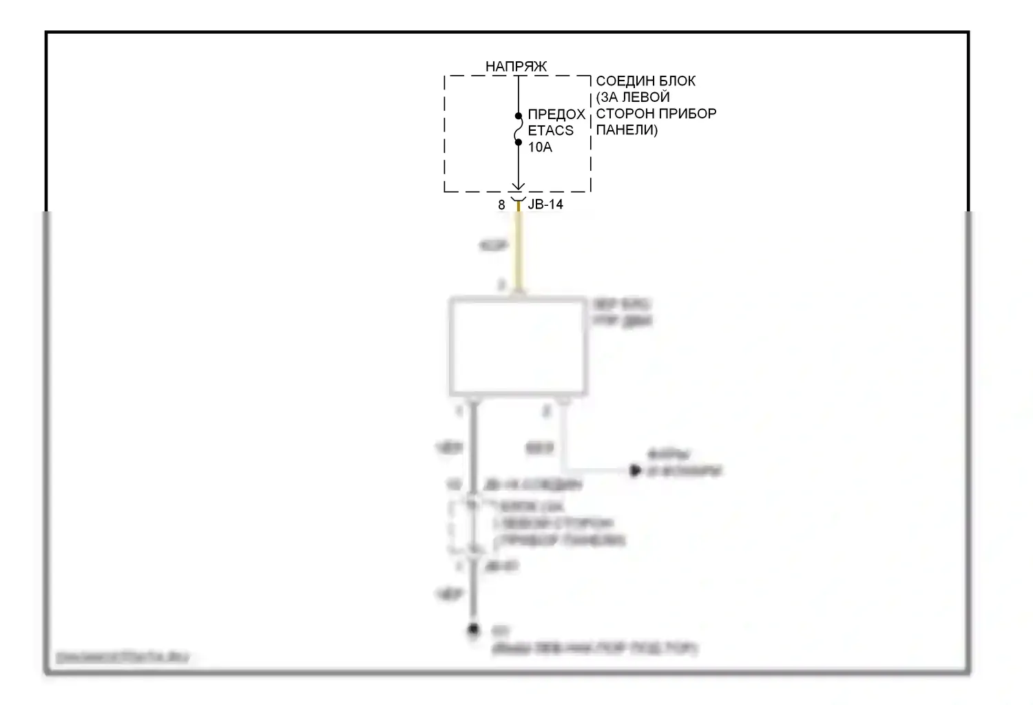 Optima Kia II (2005-2008): Электросхема электрохромного зеркала, ранний выпуск 