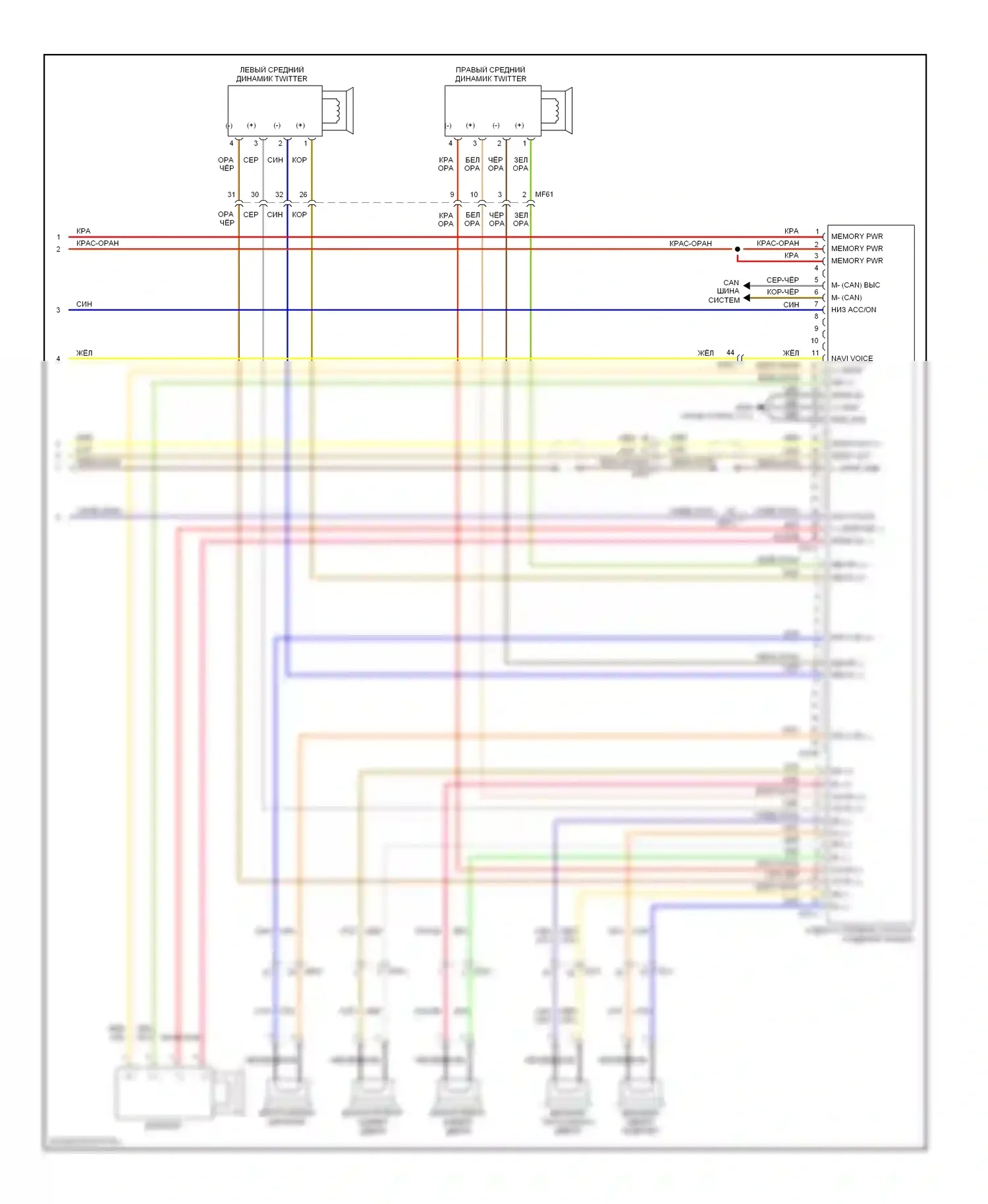 Optima Kia III рестайлинг (2013-2015): Электросхема магнитолы, 3.0 с навигацией и усилителем (4 из 4) 