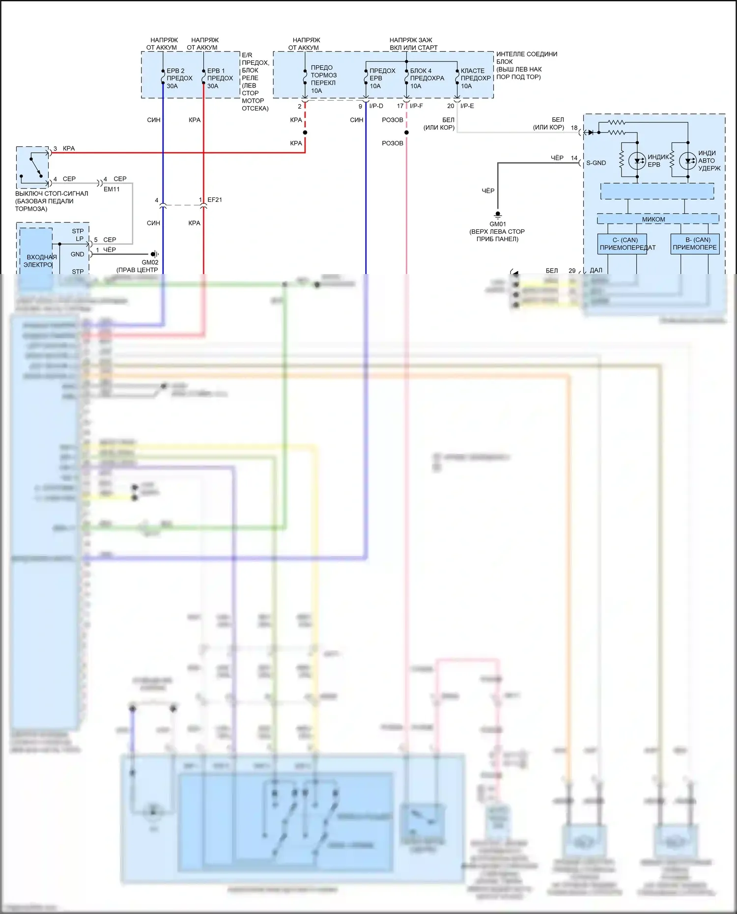 Optima Kia III рестайлинг (2013-2015): Электрический ручник электросхема 