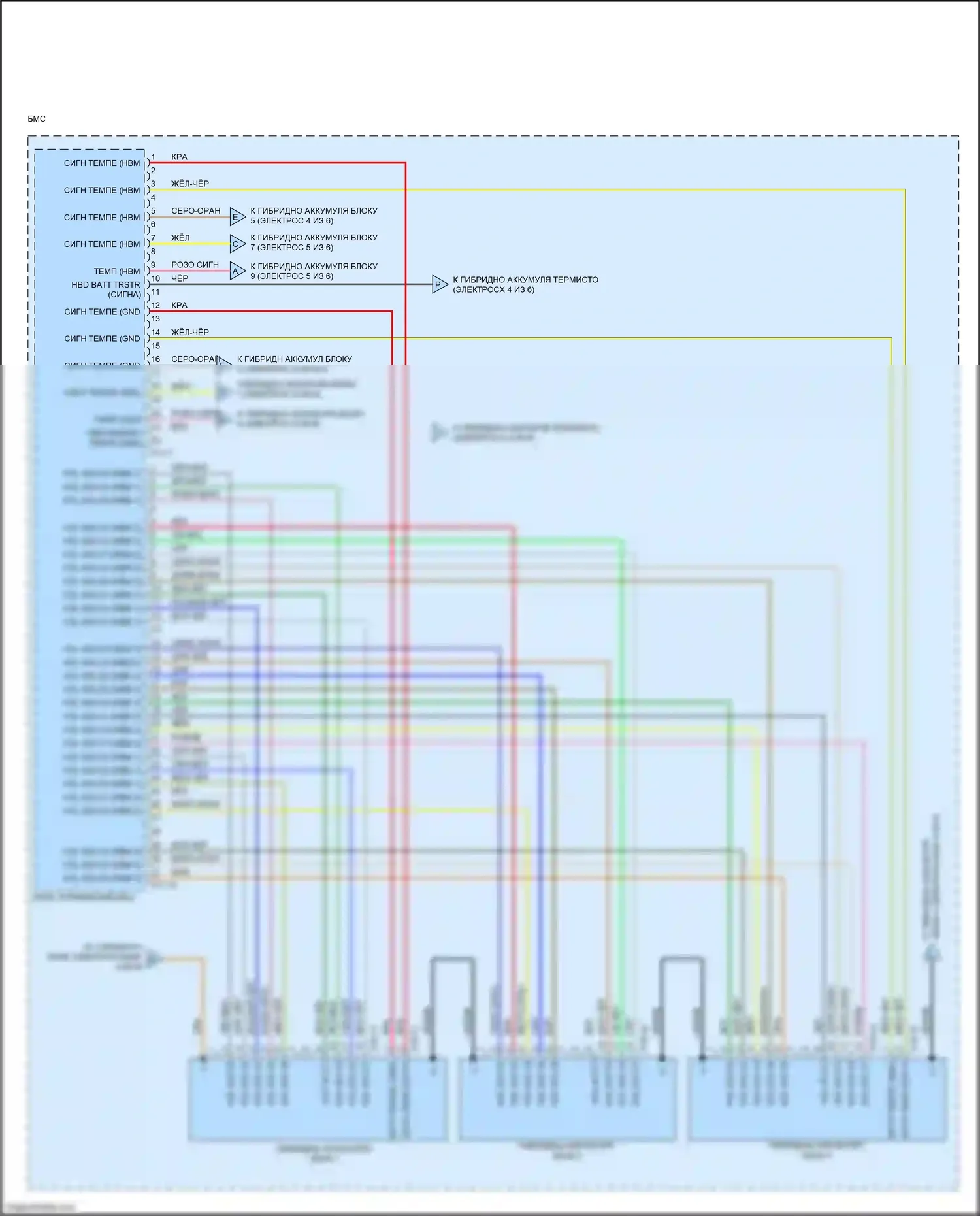Optima Kia III рестайлинг (2013-2015): Электросхема двигатель 2.4л гибрид, электросхема управления гибридом (3 из 6) 