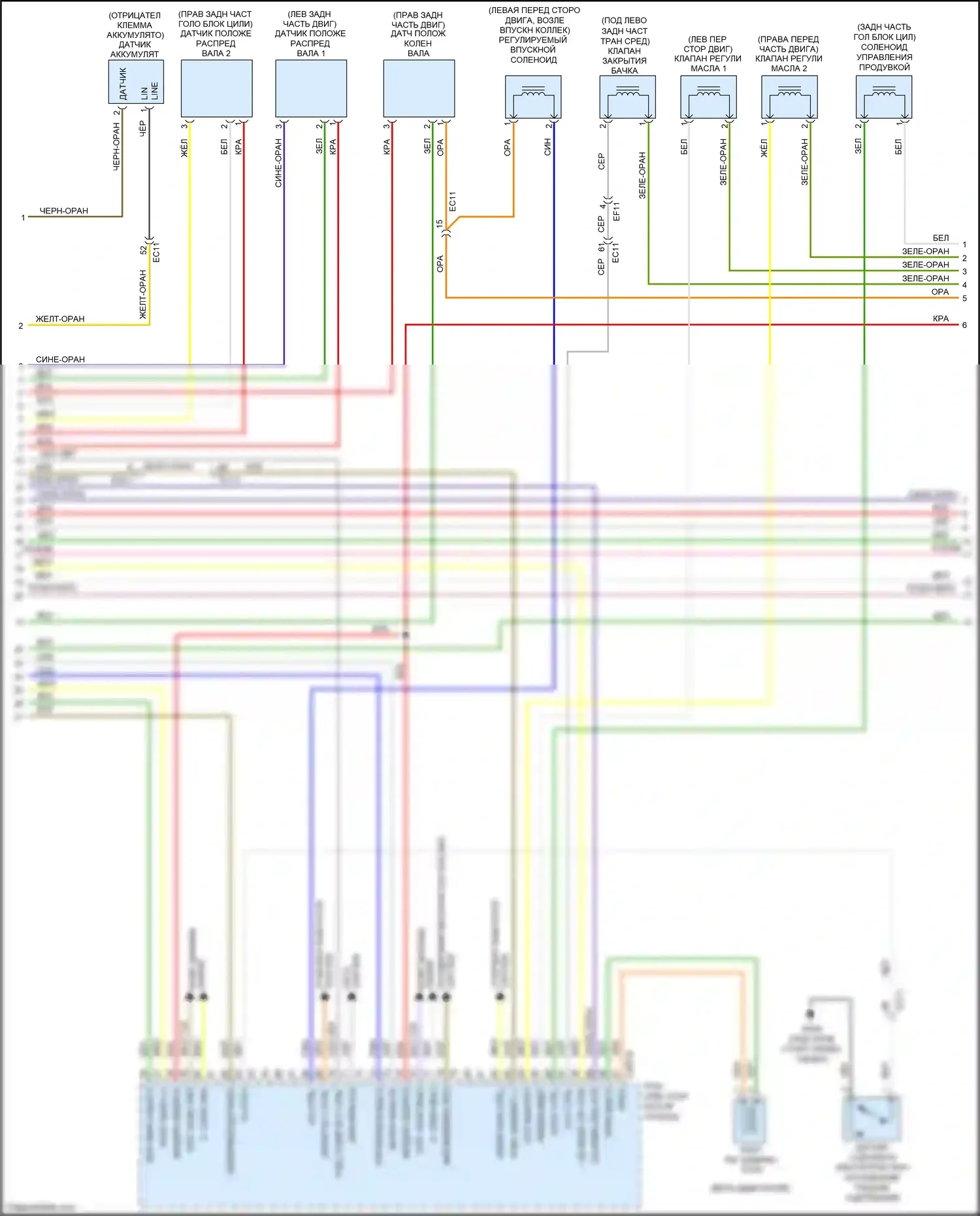 Optima Kia III рестайлинг (2013-2015): Электросхема двигателя 2.4л (2 из 6) 