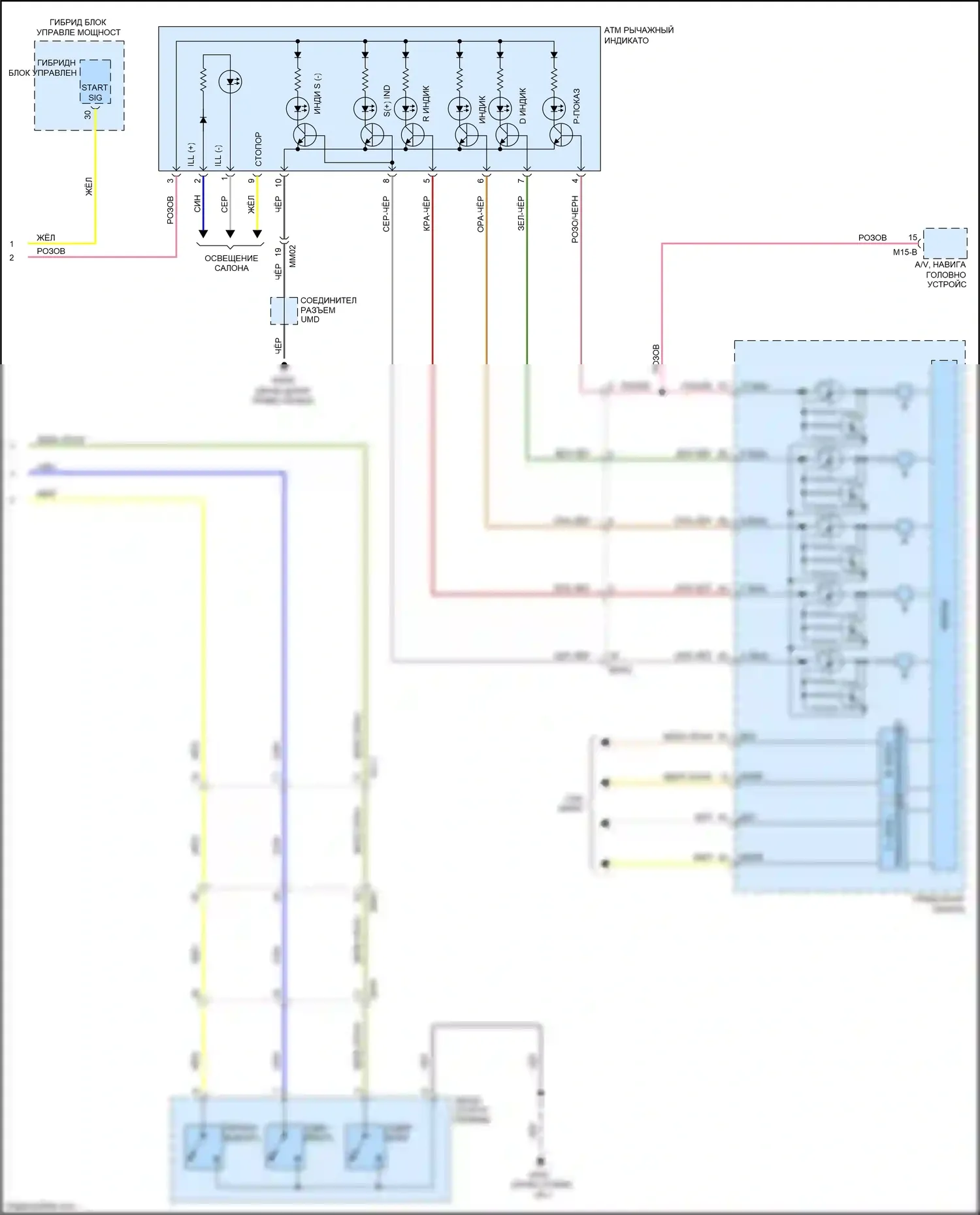 Optima Kia III рестайлинг (2013-2015): 2.4л гибрид, электросхема коробки передач (2 из 2) 