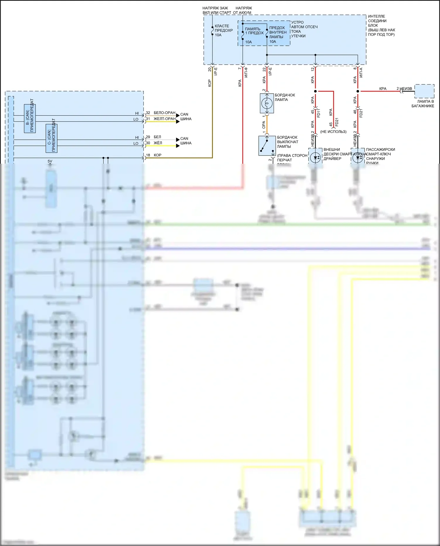 Optima Kia III рестайлинг (2013-2015): Электросхема освещения приборов, гибридная (1 из 3) 