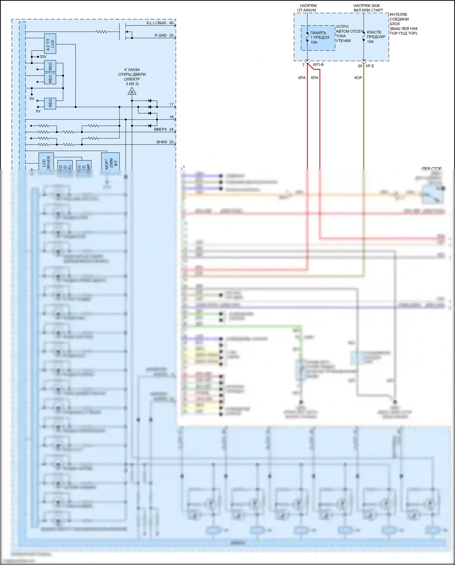 Optima Kia III рестайлинг (2013-2015): Электросхема приборной панели, гибридная (1 из 3) 