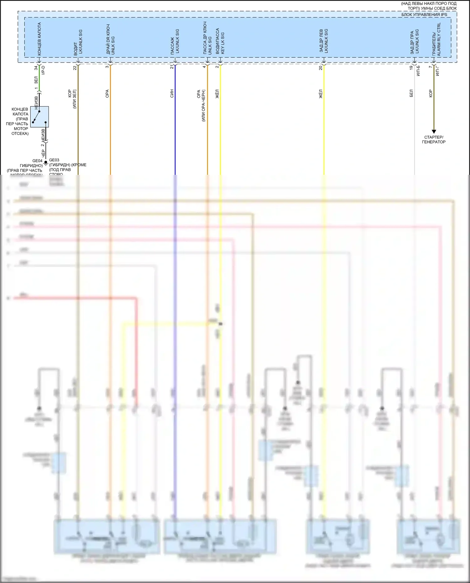 Optima Kia III рестайлинг (2013-2015): Электросхема защиты от взлома (2 из 2) 
