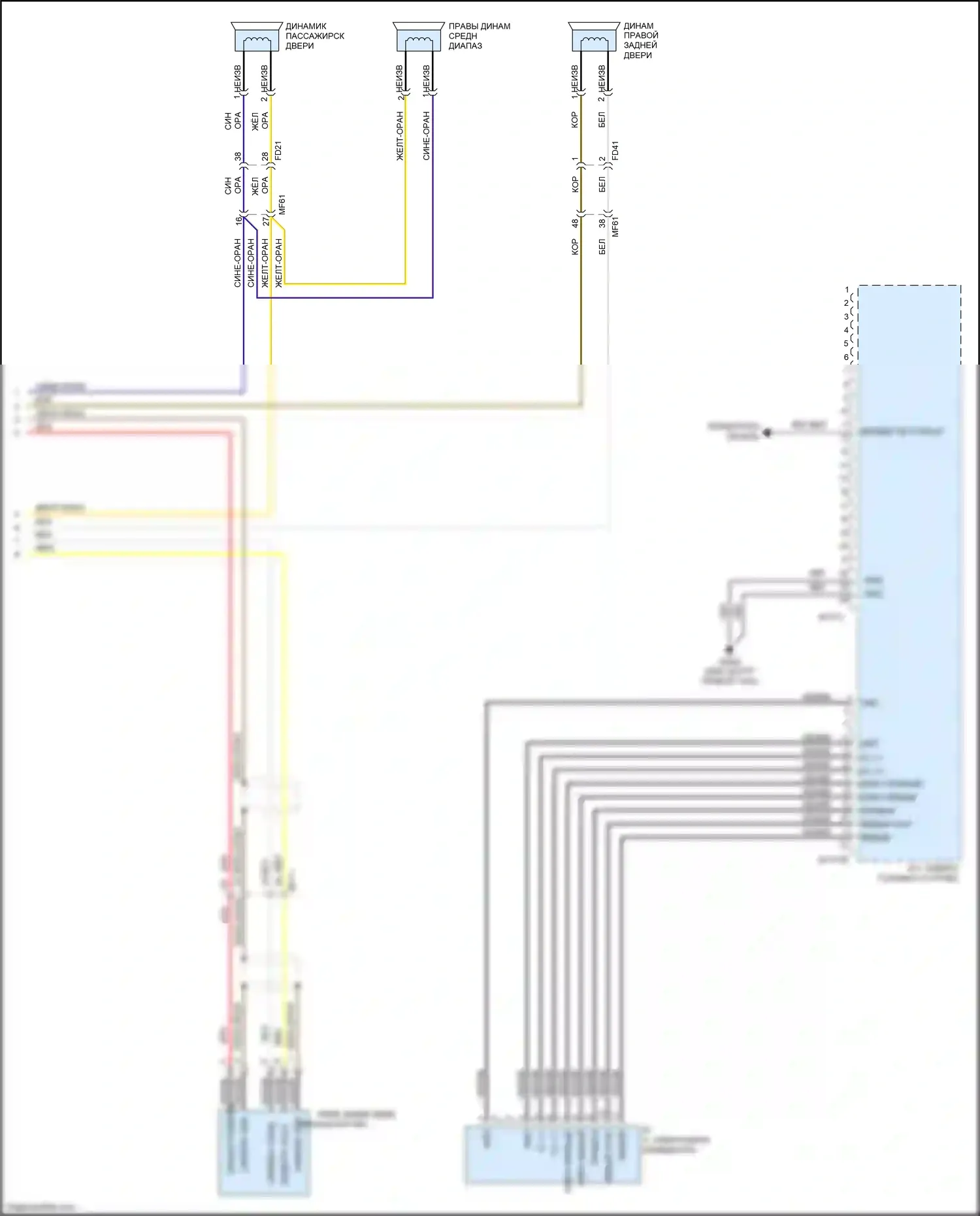 Optima Kia III рестайлинг (2013-2015): Электросхема навигации, версия 3.0 без усилителя (3 из 3) 