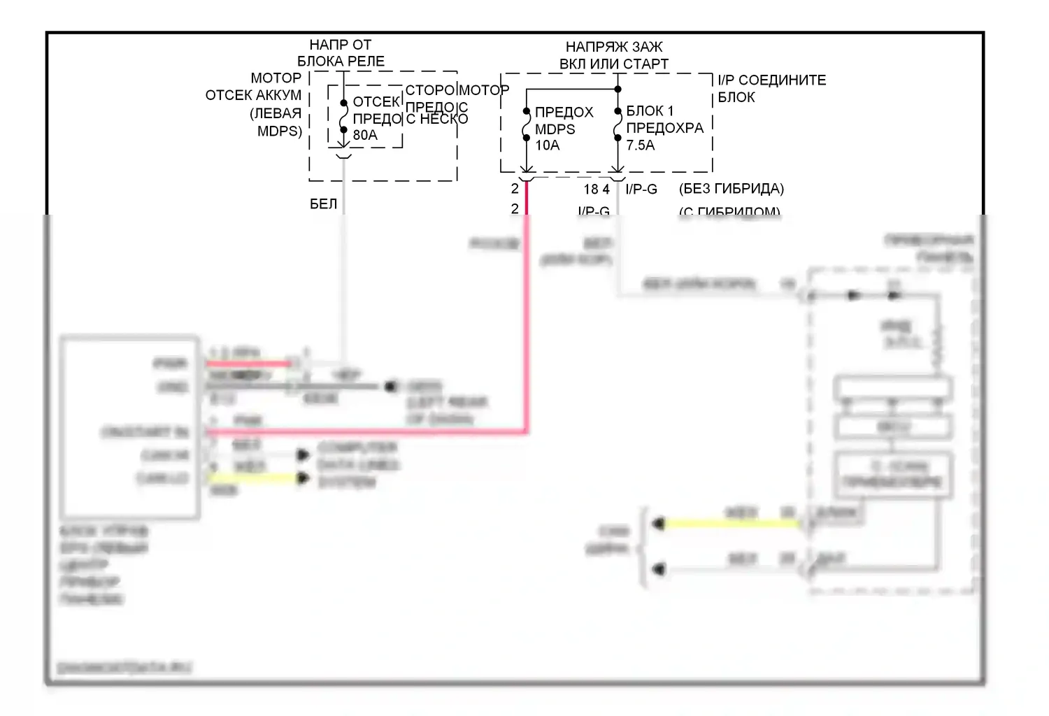 Optima Kia III (2010-2013): Электросхема электроусилителя руля 