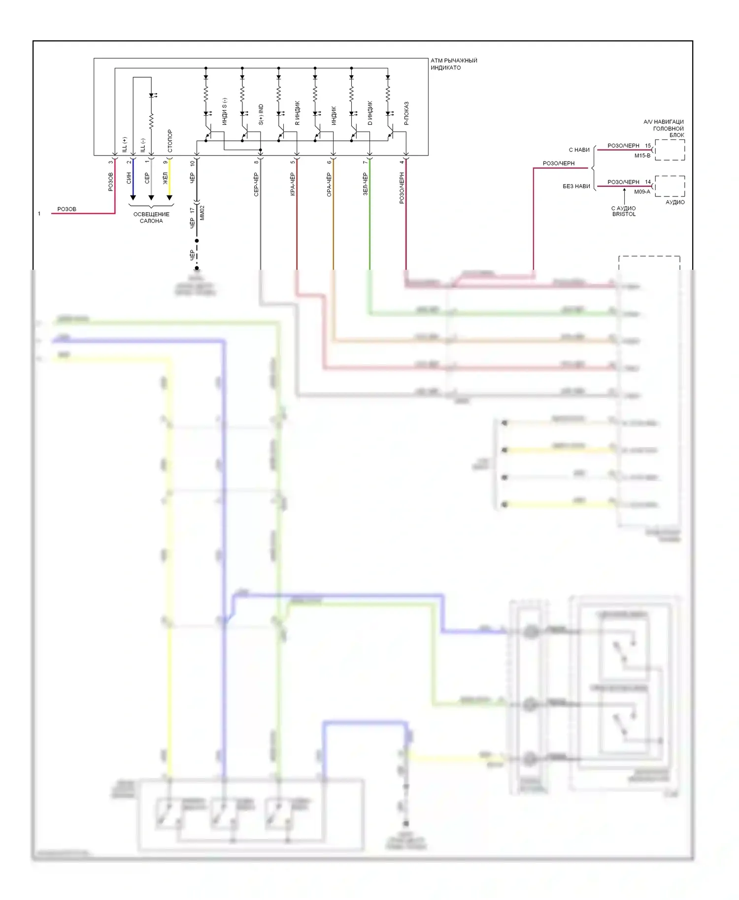 Optima Kia III (2010-2013): 2.4l, электросхема соединений коробки передач (2 из 2) 