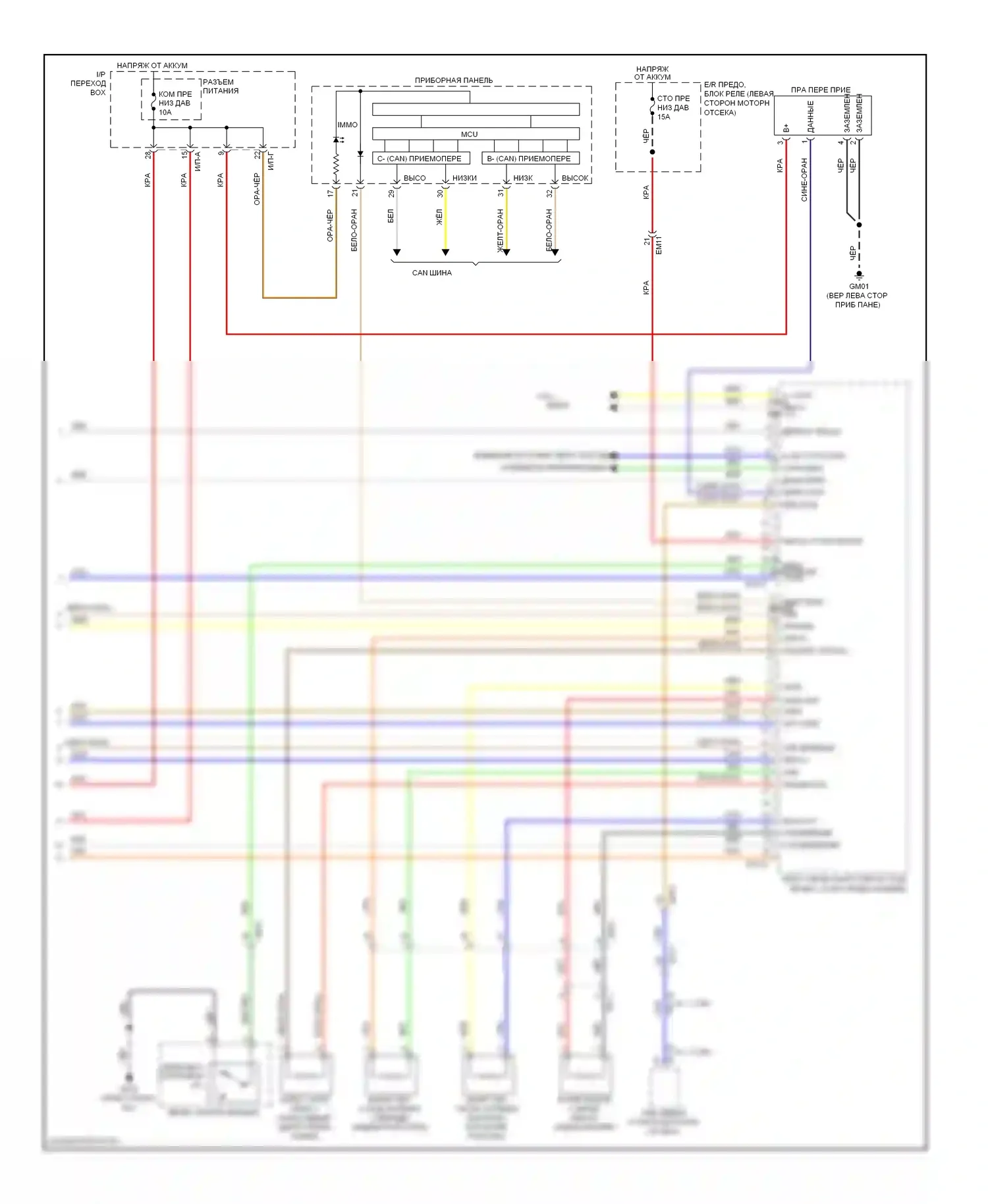 Optima Kia III (2010-2013): Электросхема иммобилайзера, за исключением гибрида с системой интеллектуальных ключей (3 из 3) 
