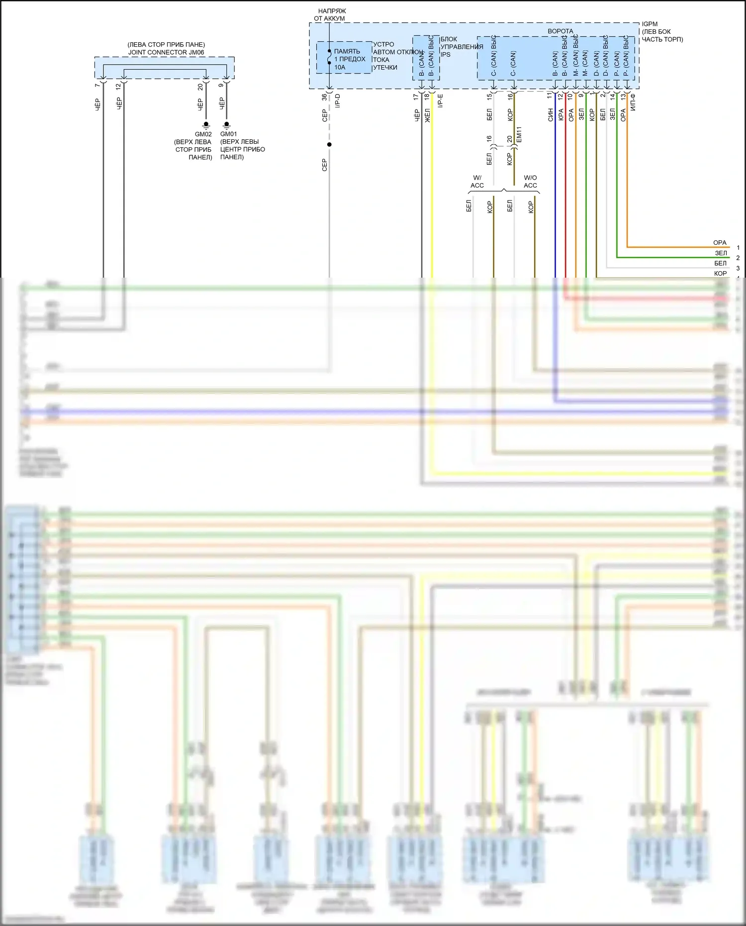 Optima Kia IV рестайлинг (2018-2020): Can шина электросхема, гибридная (1 из 5) 