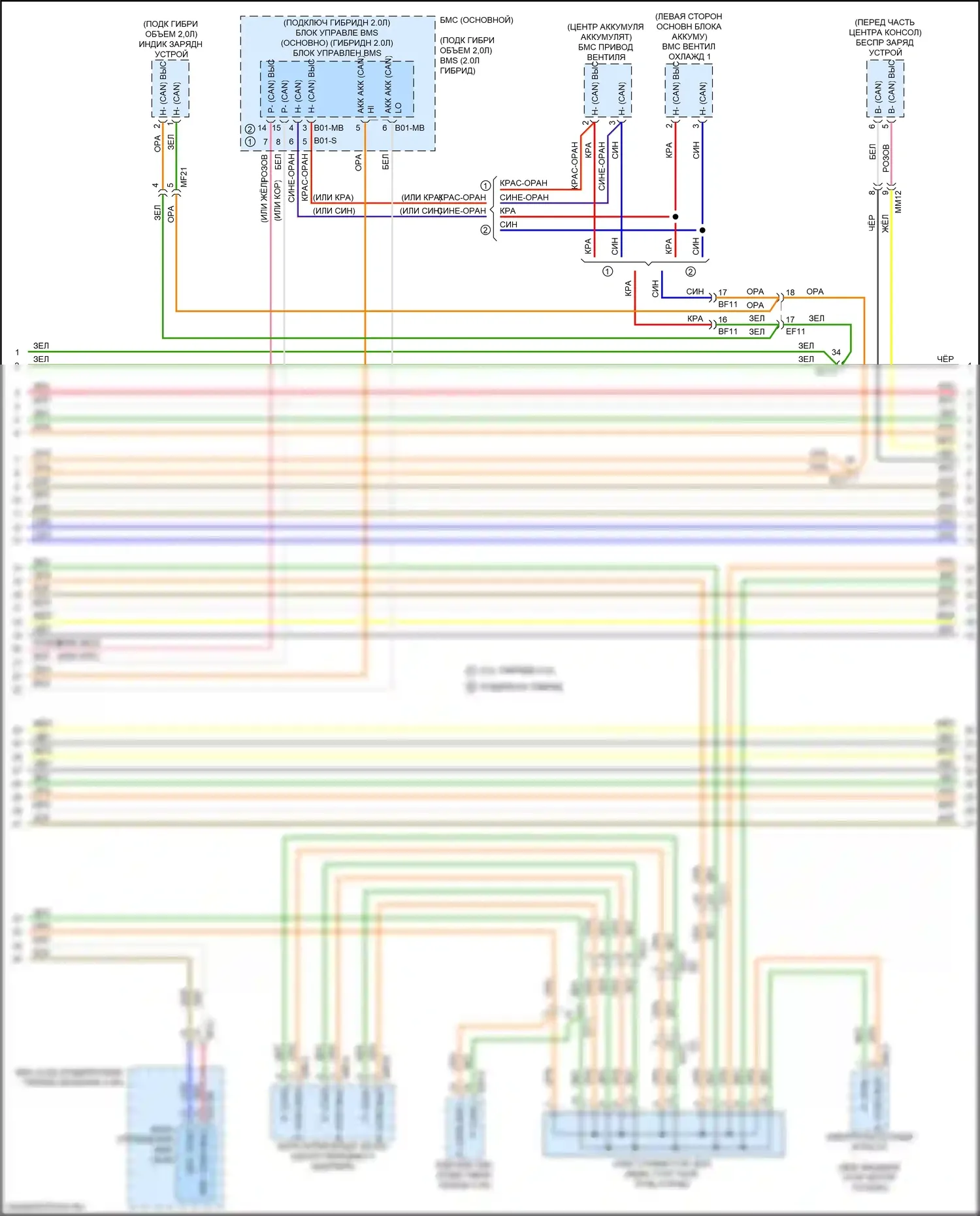 Optima Kia IV рестайлинг (2018-2020): Can шина электросхема, гибридная (3 из 5) 