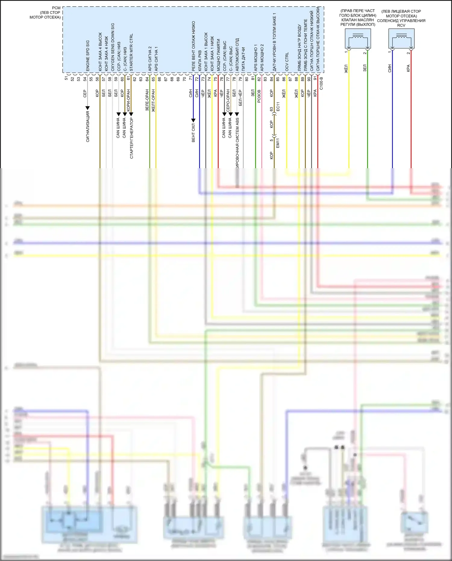Optima Kia IV рестайлинг (2018-2020): Электросхема двигателя 2.0л турбо (4 из 6) 