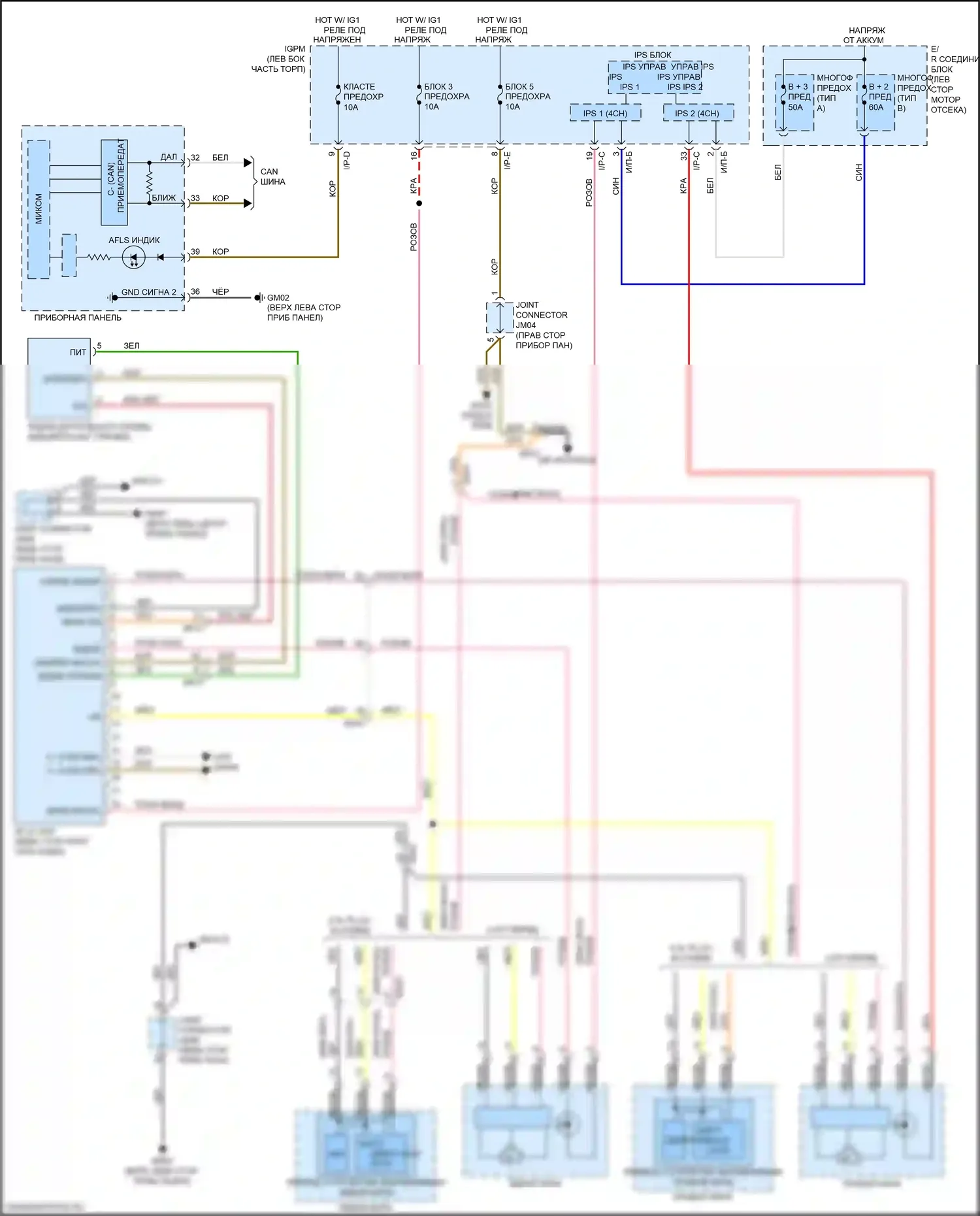 Optima Kia IV рестайлинг (2018-2020): Электросхема адаптивного переднего освещения, гибрид 