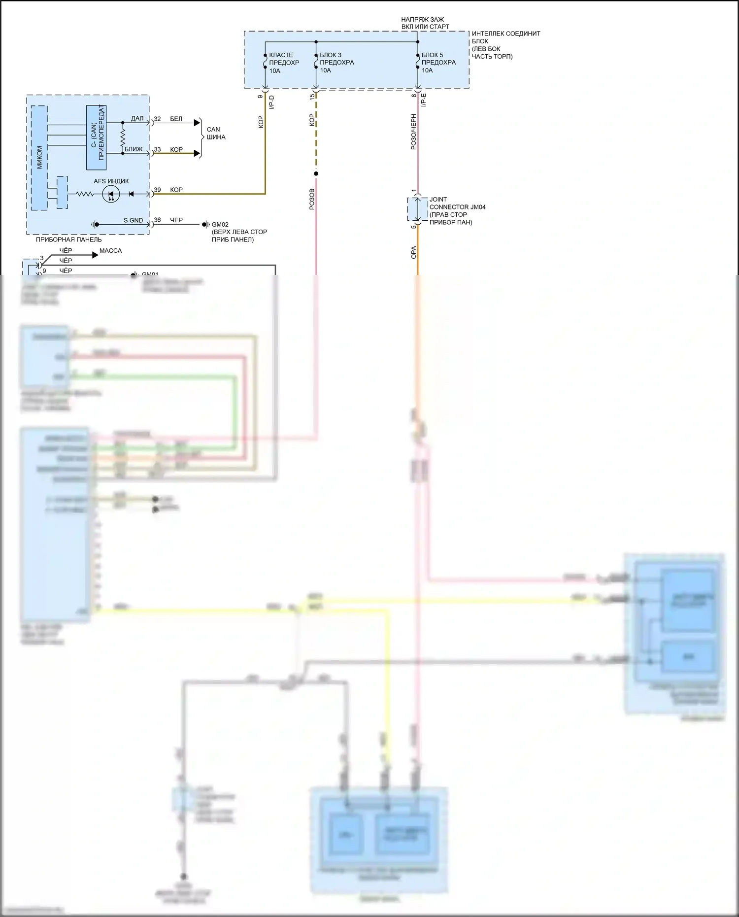 Optima Kia IV рестайлинг (2018-2020): Электросхема адаптивного переднего освещения, кроме гибридного 