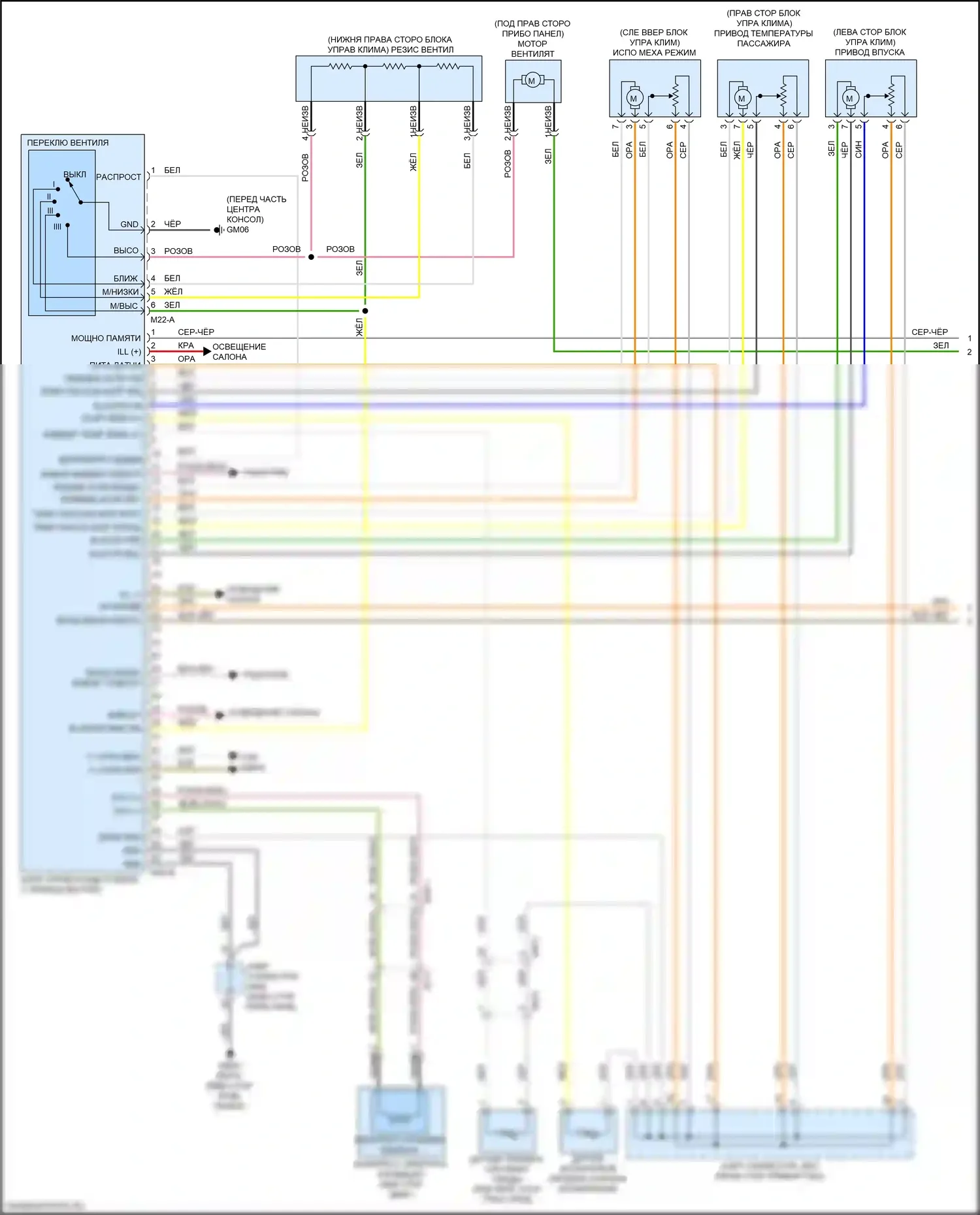 Optima Kia IV рестайлинг (2018-2020): Электросхема ручного кондиционера (1 из 2) 