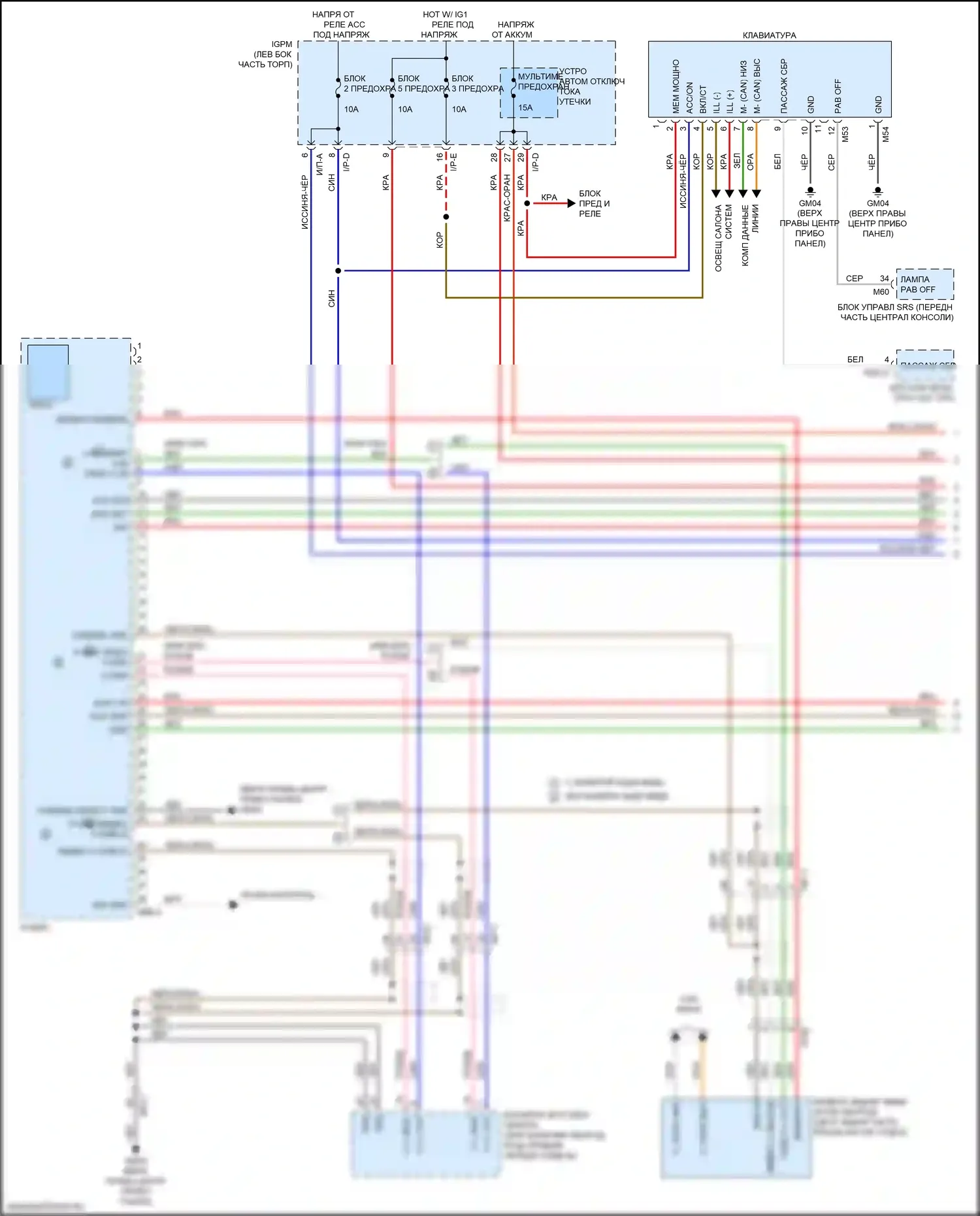 Optima Kia IV рестайлинг (2018-2020): Электросхема магнитолы, подключаемый гибрид без навигации, с uvo и усилителем (1 из 4) 