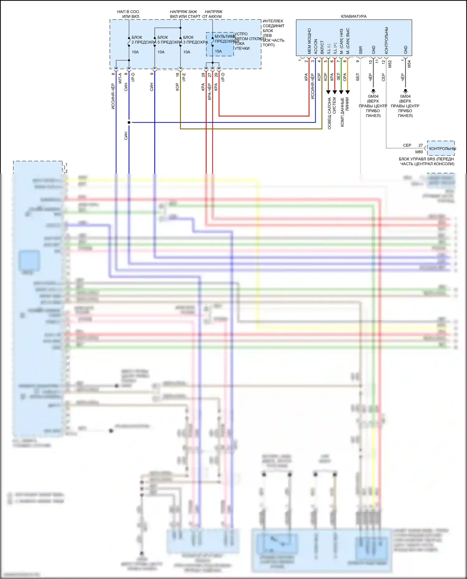 Optima Kia IV рестайлинг (2018-2020): Электросхема магнитолы, за исключением гибридной и подключаемой гибридной версии 1.0 с навигацией и усилителем (1 из 4) 
