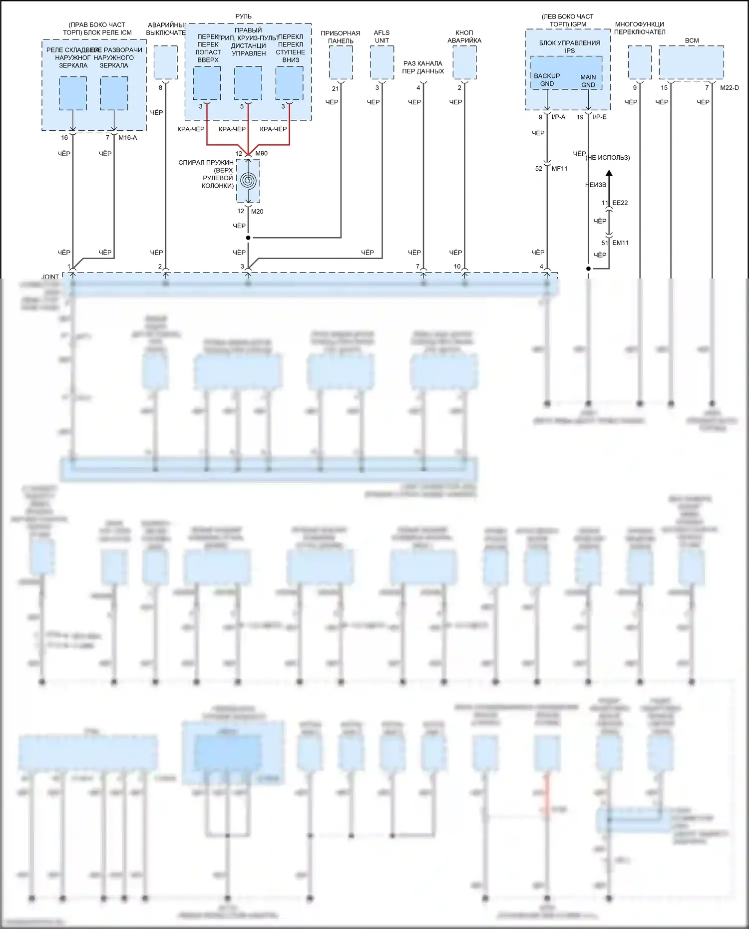Optima Kia IV рестайлинг (2018-2020): Подключаемый гибрид объемом 2,0л, электросхема разводки массы (5 из 7) 