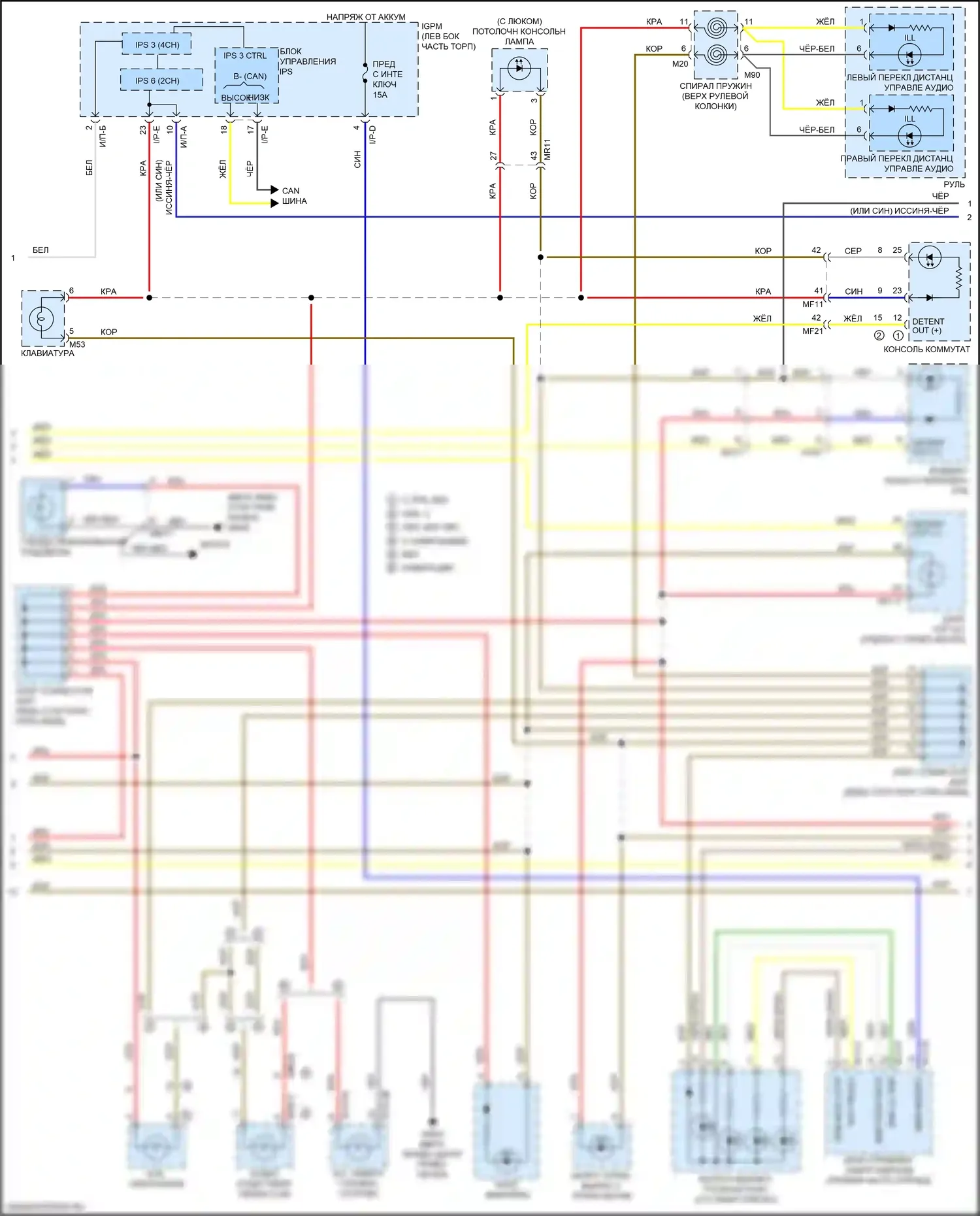 Optima Kia IV рестайлинг (2018-2020): Электросхема подсветки приборов, гибридная (2 из 3) 