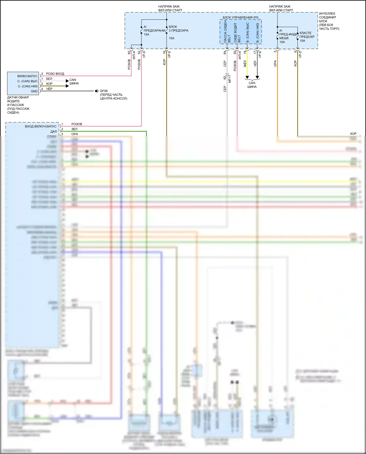 Optima Kia IV рестайлинг (2018-2020): Электросхема подушек безопасности, кроме гибридной (1 из 3) 