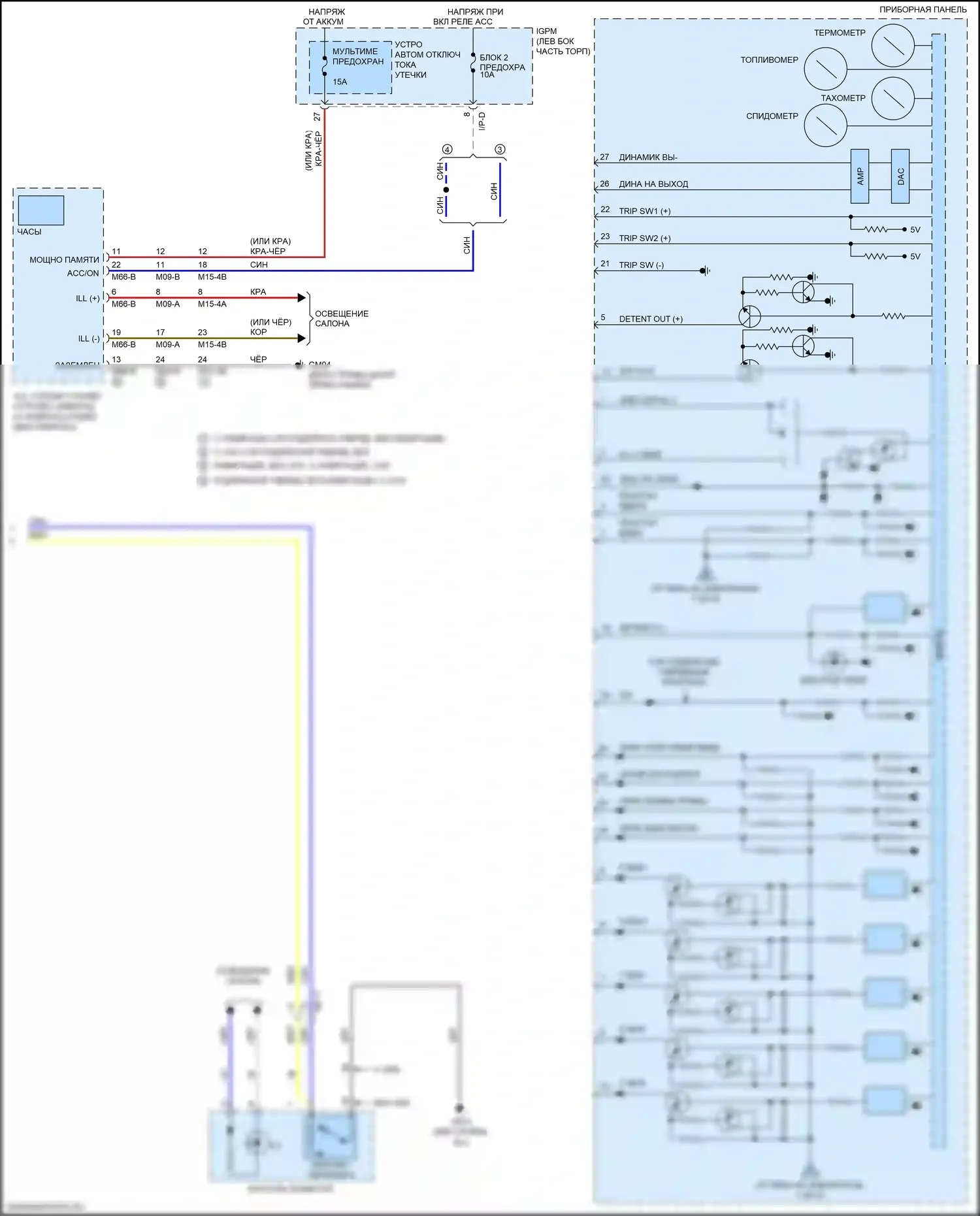 Optima Kia IV рестайлинг (2018-2020): Электросхема приборной панели, гибридная (3 из 3) 