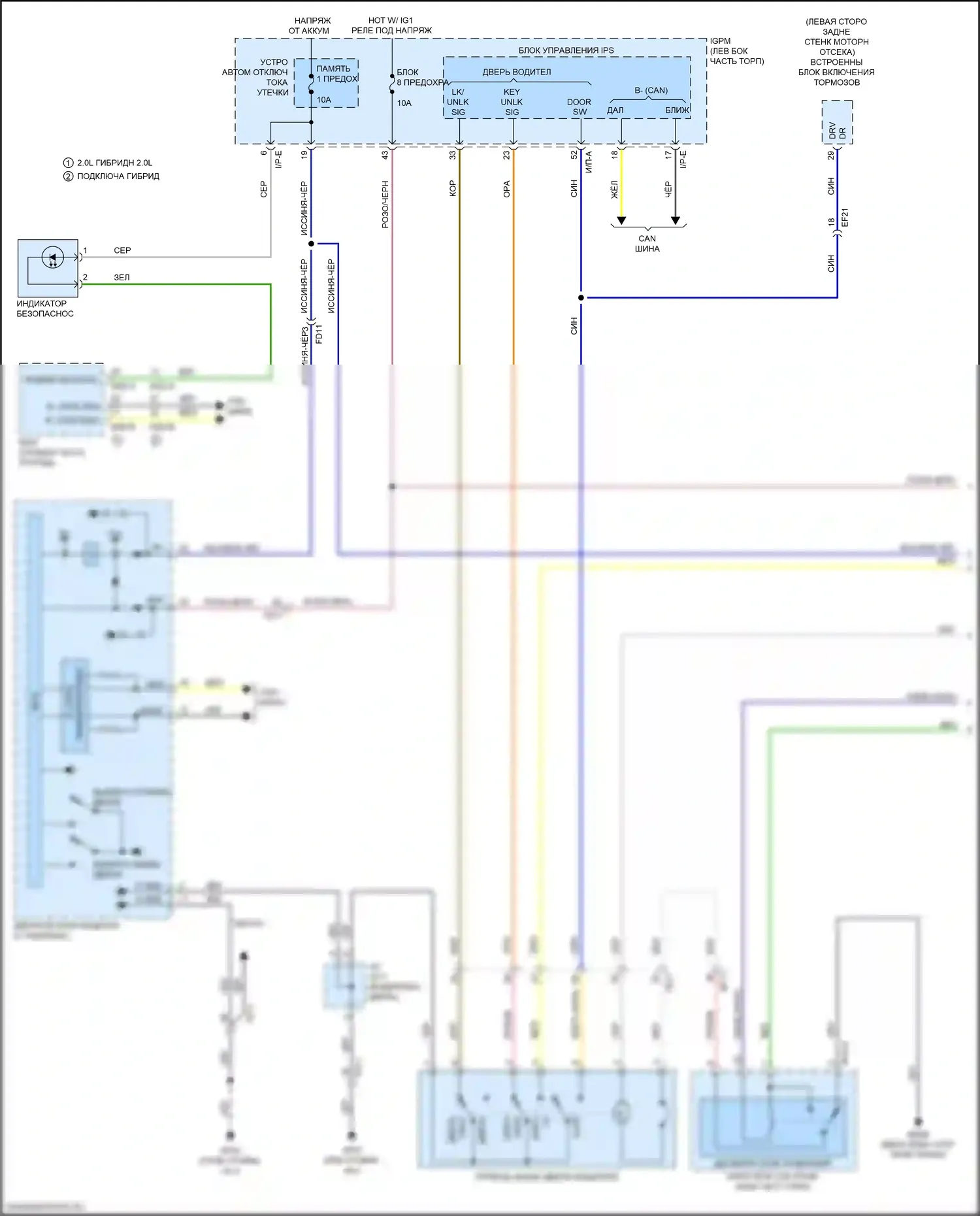 Optima Kia IV рестайлинг (2018-2020): Электросхема защиты от взлома, гибридная (1 из 3) 