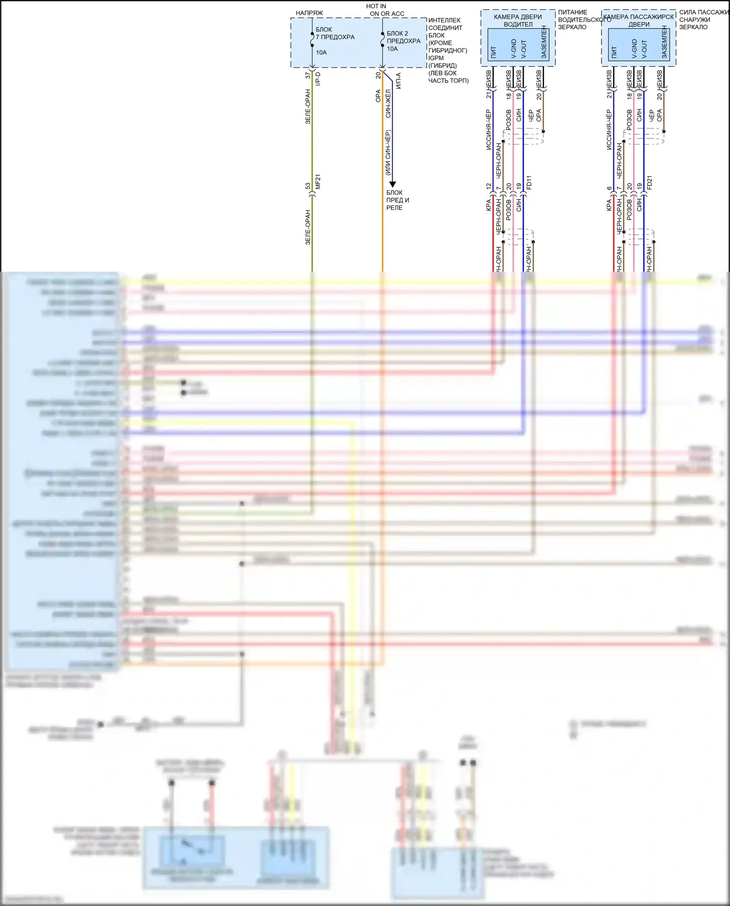 Optima Kia IV рестайлинг (2018-2020): Электросхема монитора кругового обзора (1 из 2) 