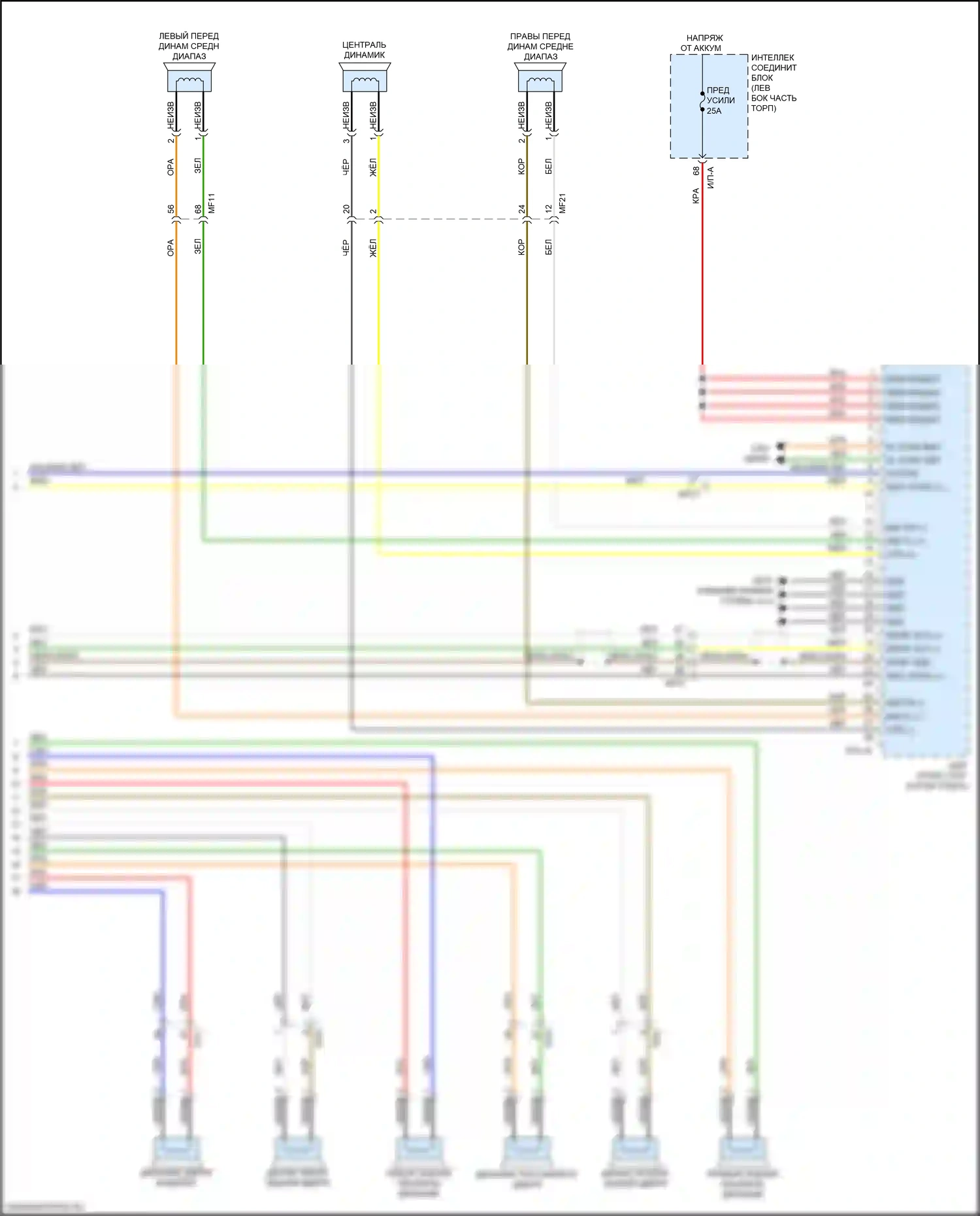 Optima Kia IV рестайлинг (2018-2020): Электросхема навигации, за исключением гибридной и подключаемой гибридной версии 1.0 с усилителем (4 из 4) 