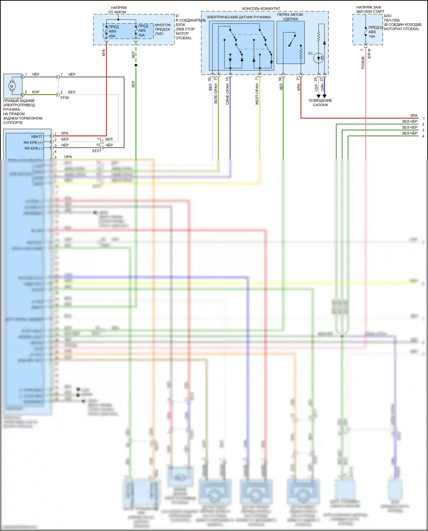 Optima Kia IV (2015-2018): Антиблокировочная система abs электросхема, за исключением гибридной с epb (1 из 2) 