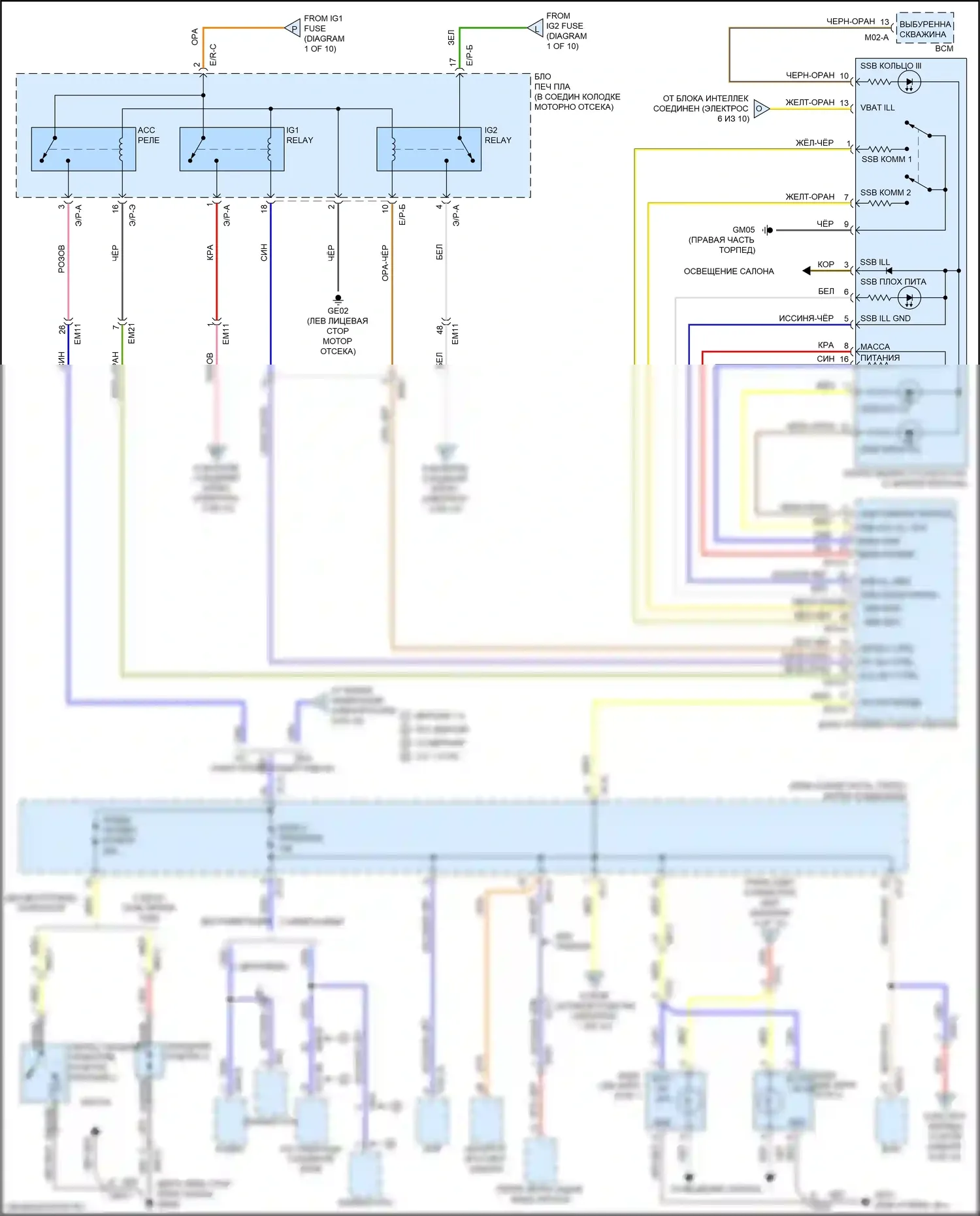 Optima Kia IV (2015-2018): 2,0л турбо, электросхема блока предохранителей реле (2 из 10) 