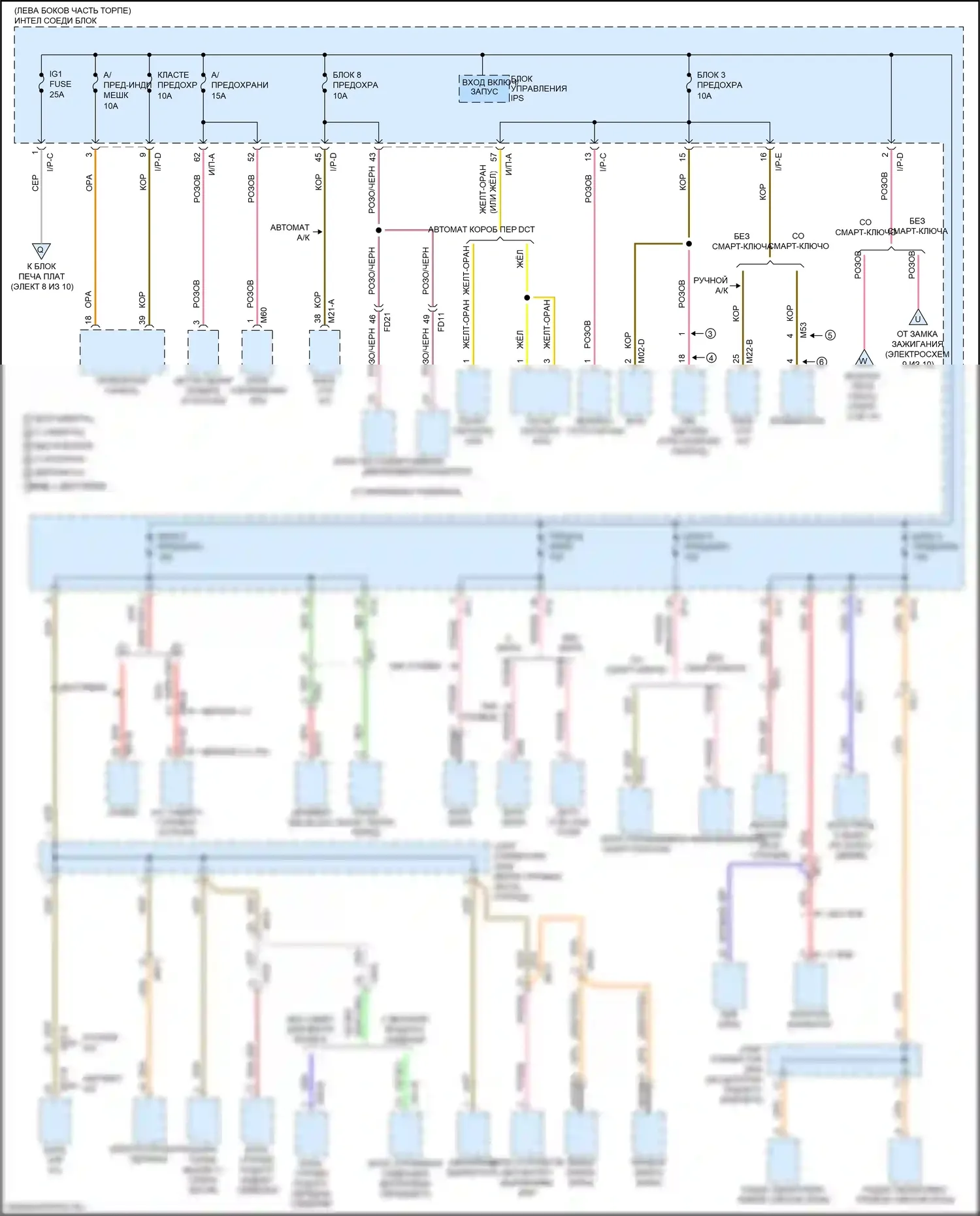 Optima Kia IV (2015-2018): 2.4l, электросхема блока предохранителей реле (3 из 10) 