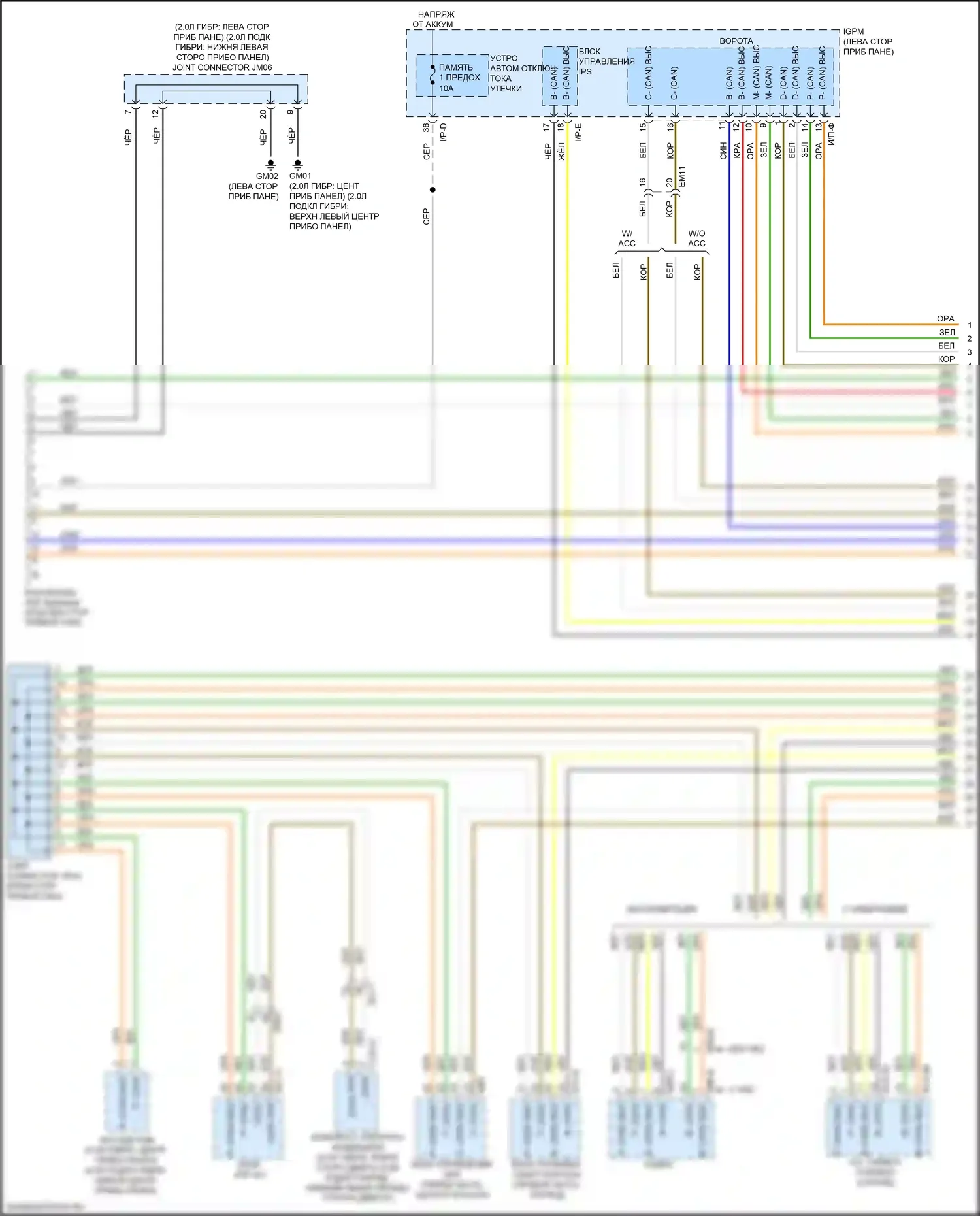 Optima Kia IV (2015-2018): Can шина электросхема, гибридная (1 из 5) 