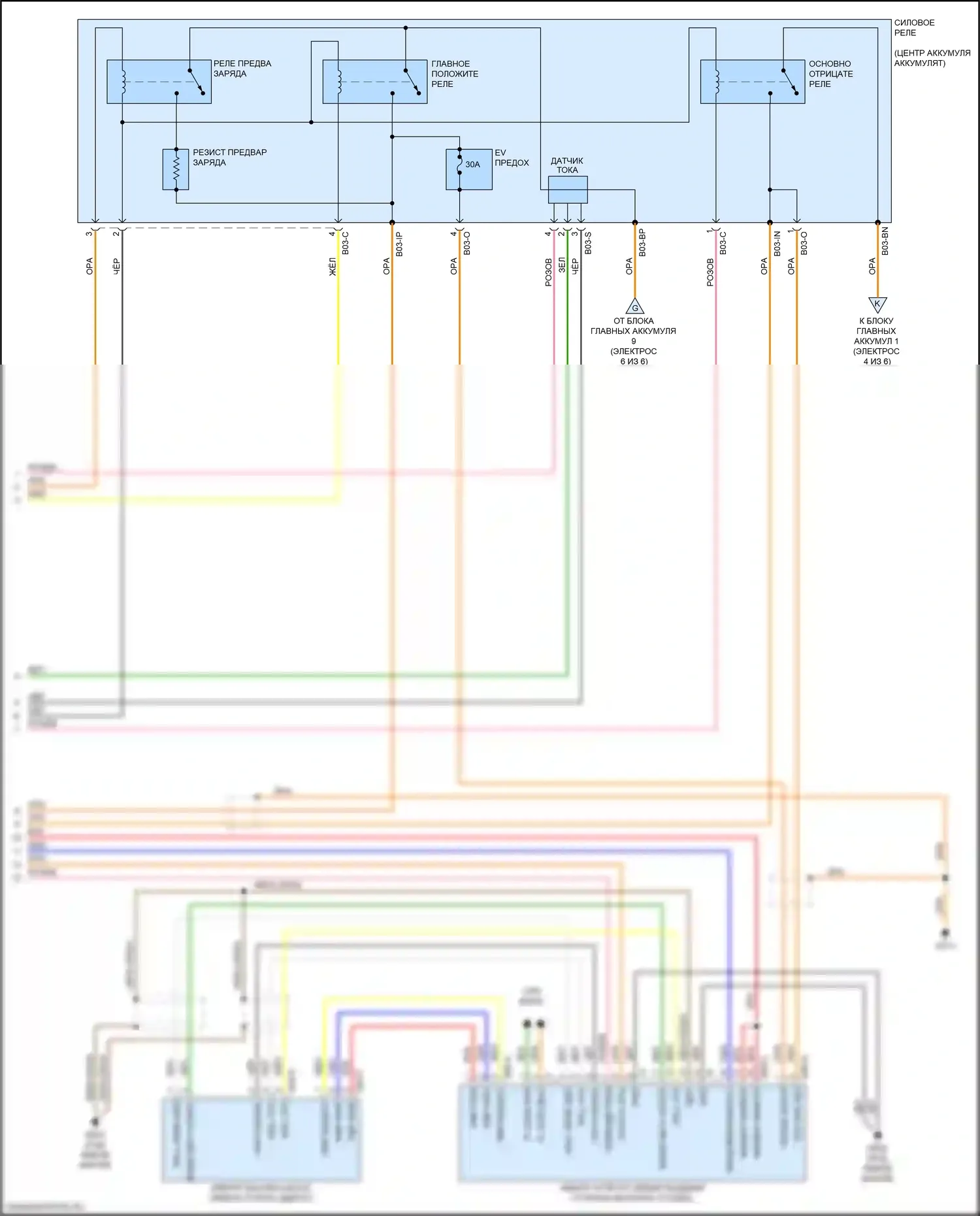 Optima Kia IV (2015-2018): Электросхема двигатель 2.0л гибрид, электросхема управления гибридом (3 из 6) 