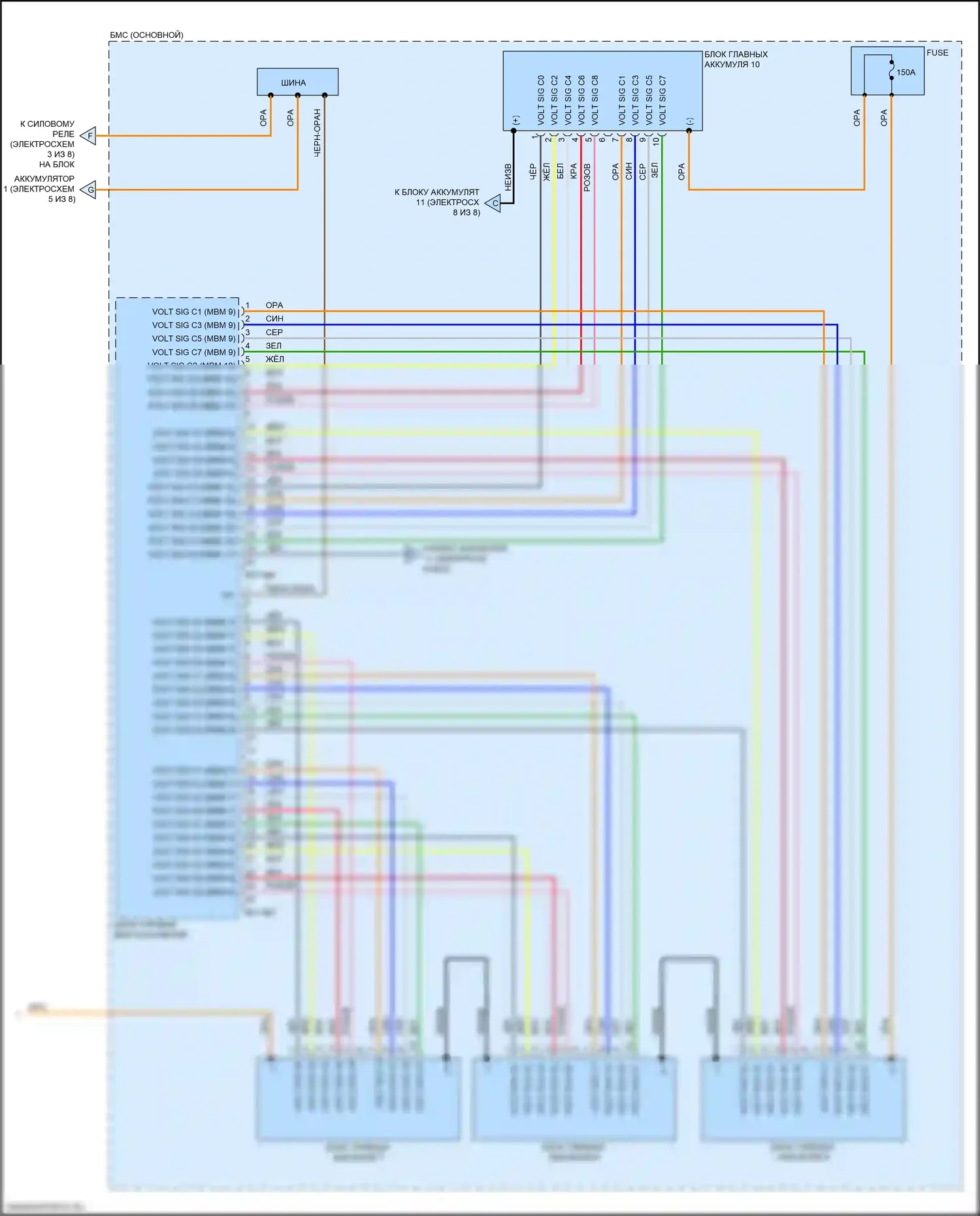 Optima Kia IV (2015-2018): Электросхема двигателя 2.0л подключаемый гибрид, электросхема гибридного управления (7 из 8) 