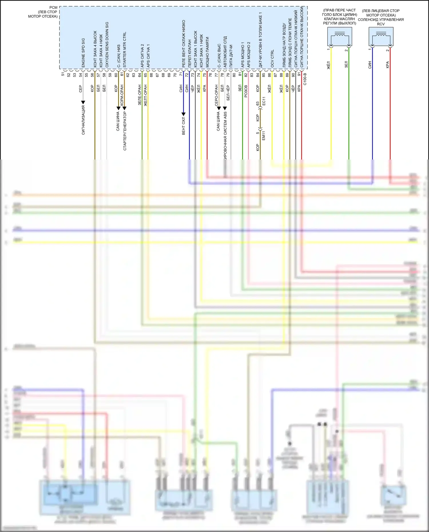 Optima Kia IV (2015-2018): Электросхема двигателя 2.0л турбо (4 из 6) 