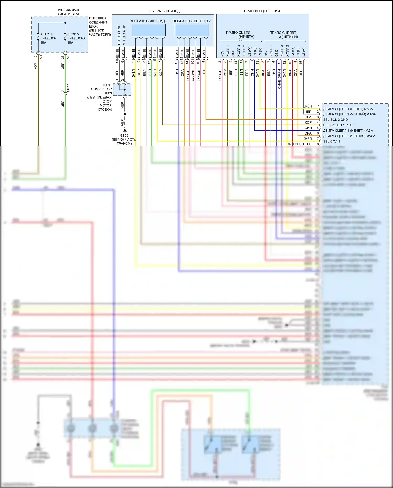 Optima Kia IV (2015-2018): 1,6л турбо, электросхема коробки передач (3 из 3) 