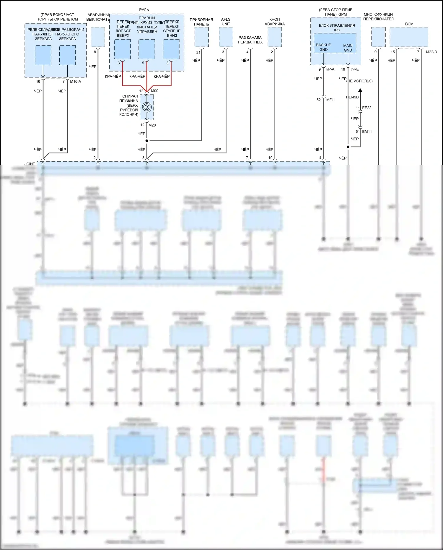 Optima Kia IV (2015-2018): Подключаемый гибрид объемом 2,0л, электросхема разводки массы (5 из 7) 