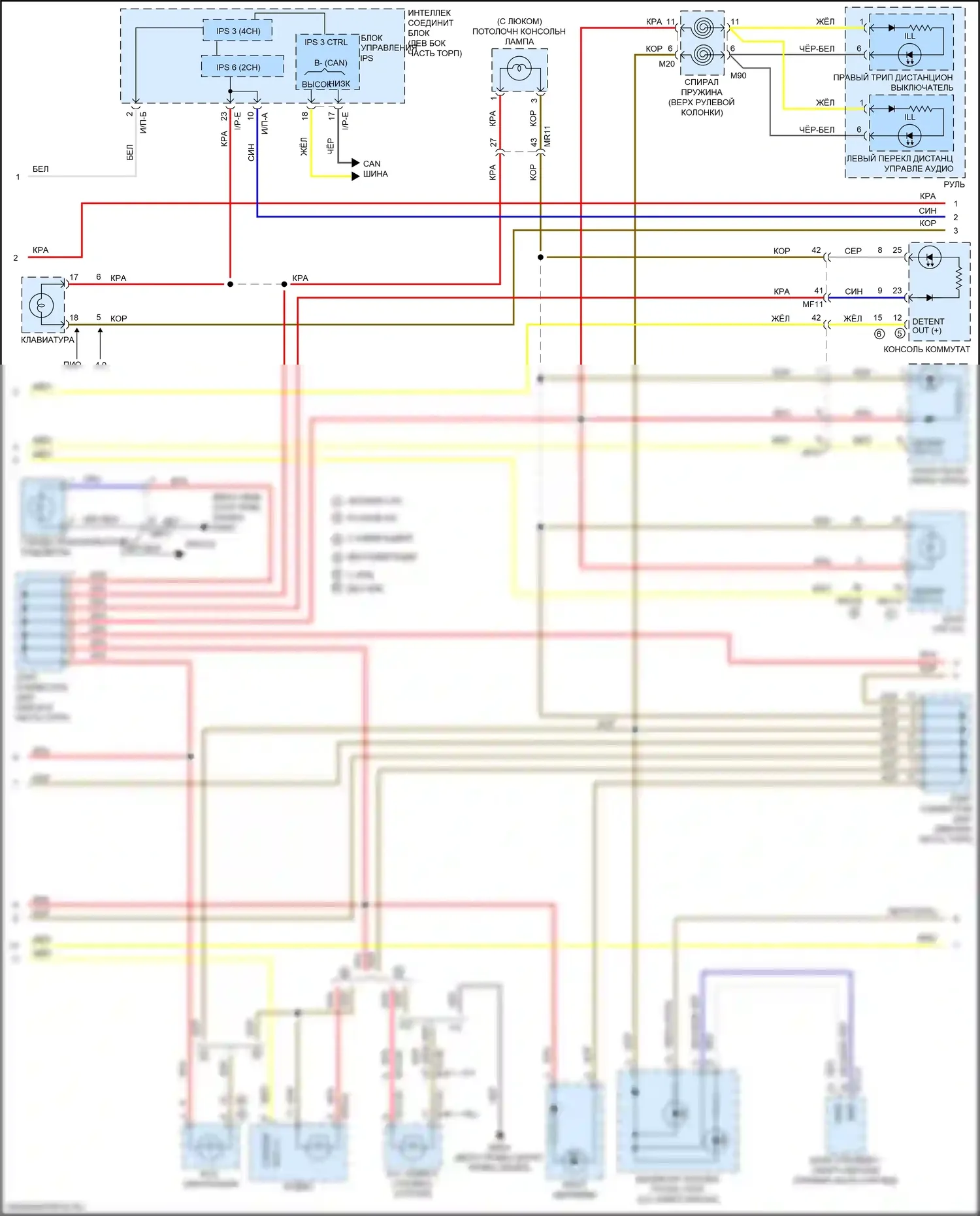 Optima Kia IV (2015-2018): Электросхема подсветки приборов, кроме гибридной (2 из 3) 