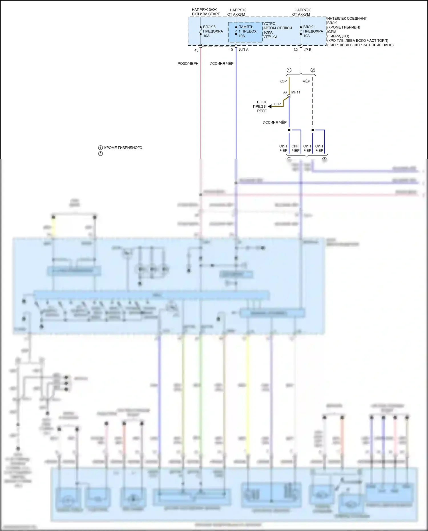 Optima Kia IV (2015-2018): Электросхема памяти зеркал (1 из 2) 